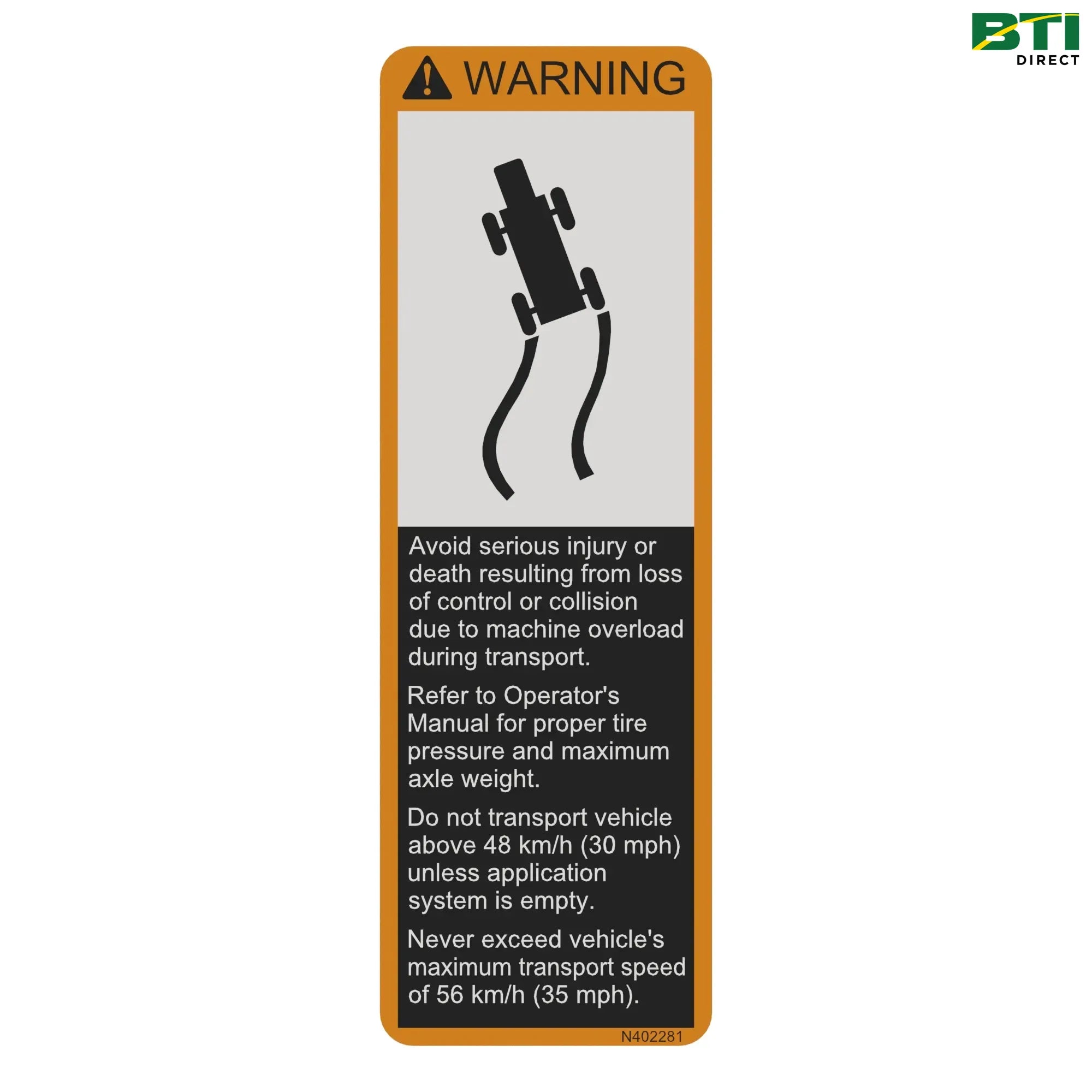 N402281: Label, Warning Transport