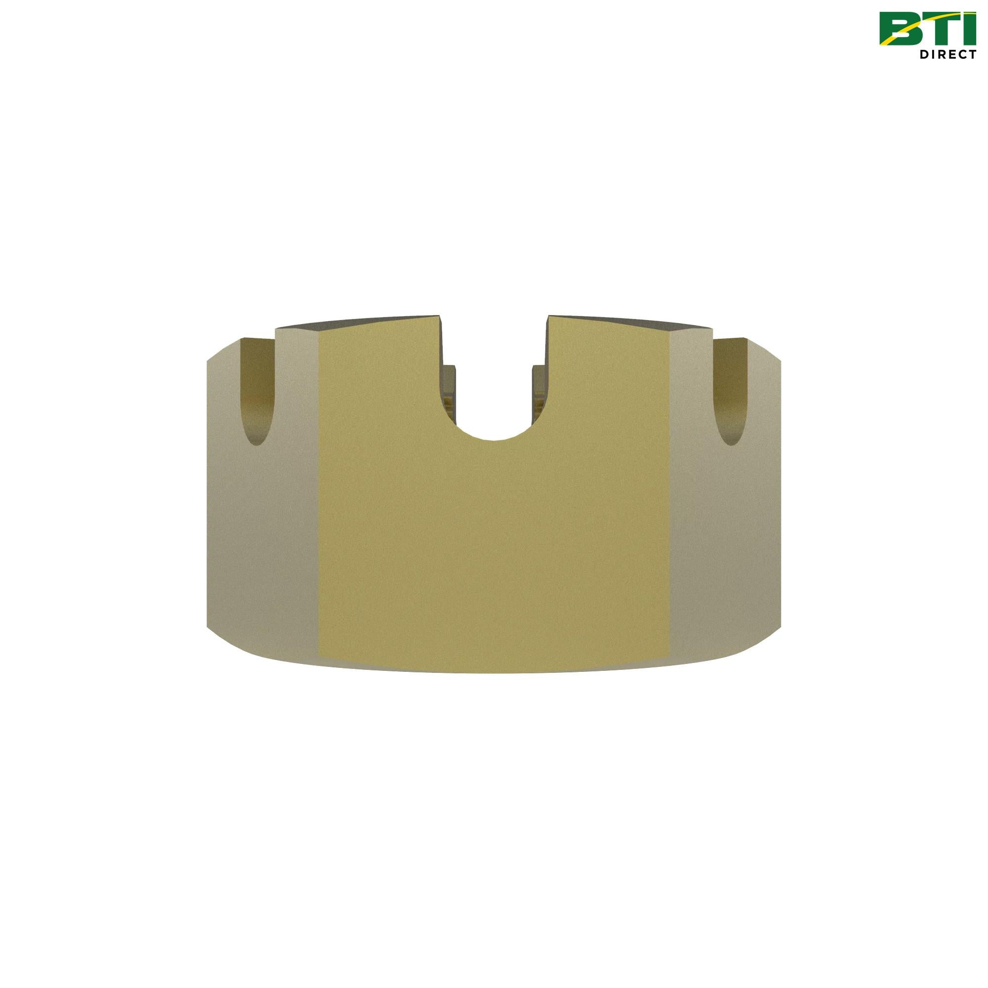 14H988: Hexagonal Slotted Nut, 1-1/4"