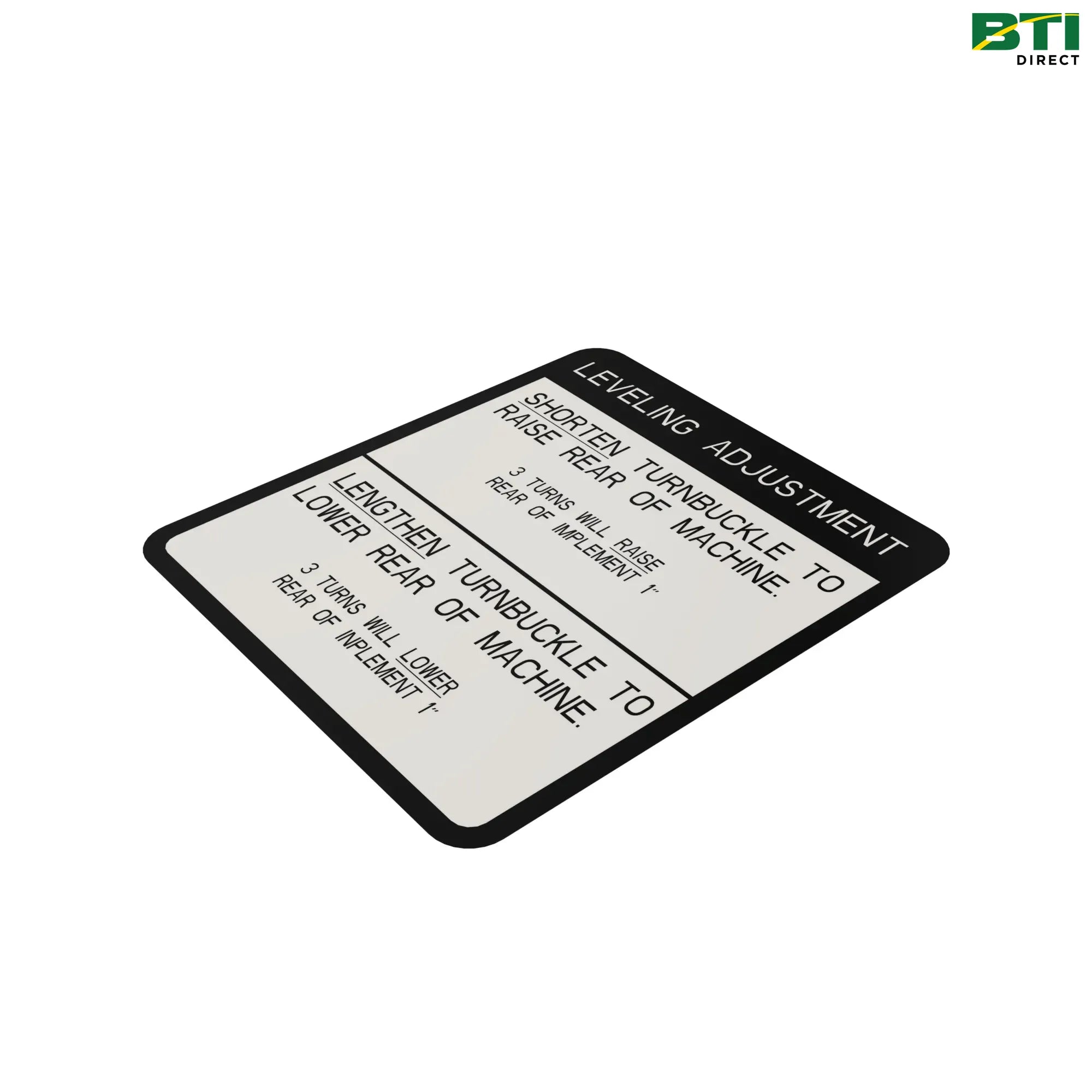 N237002: Leveling Instruction Label