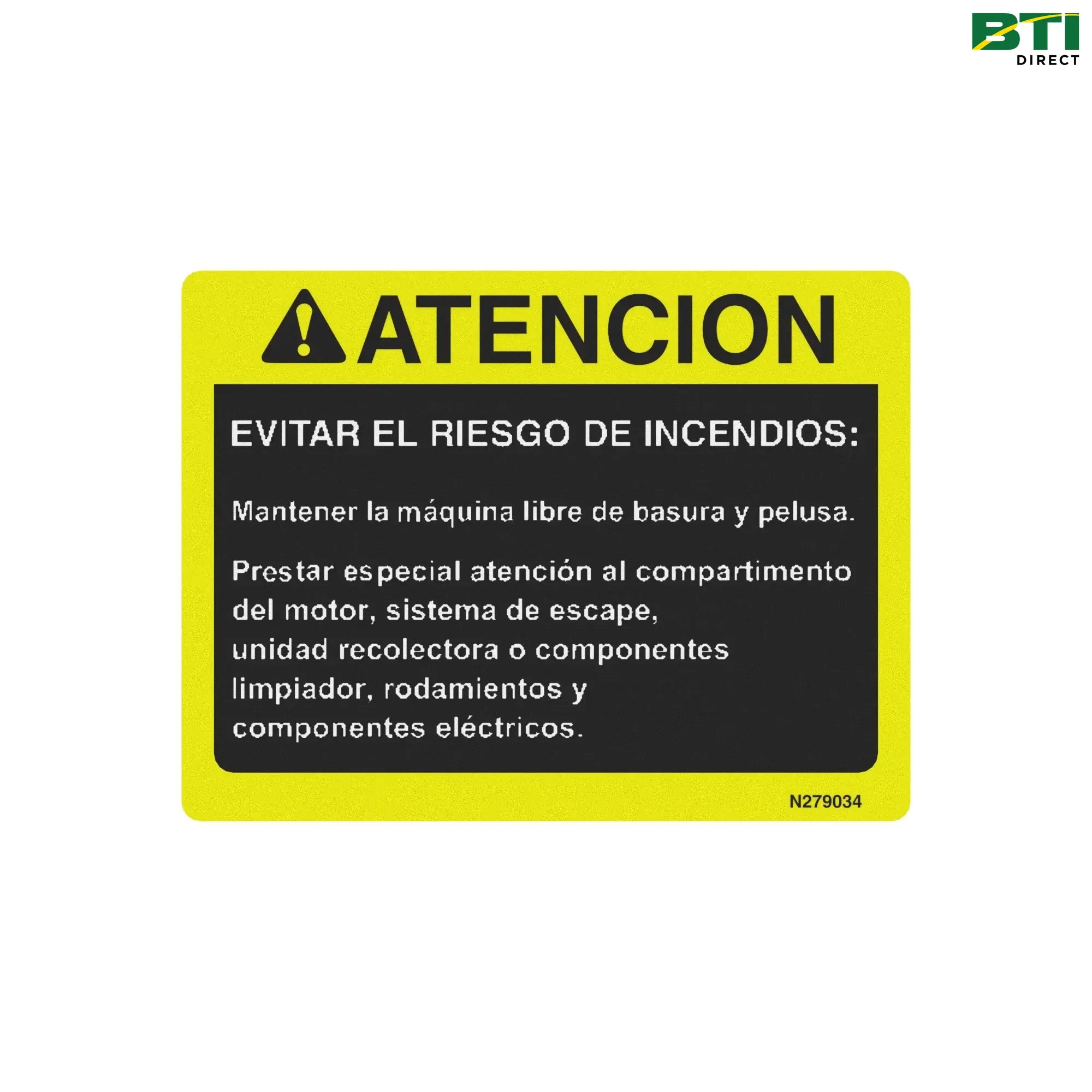 N279034: Safety Sign, Fire Hazard Caution, Spanish