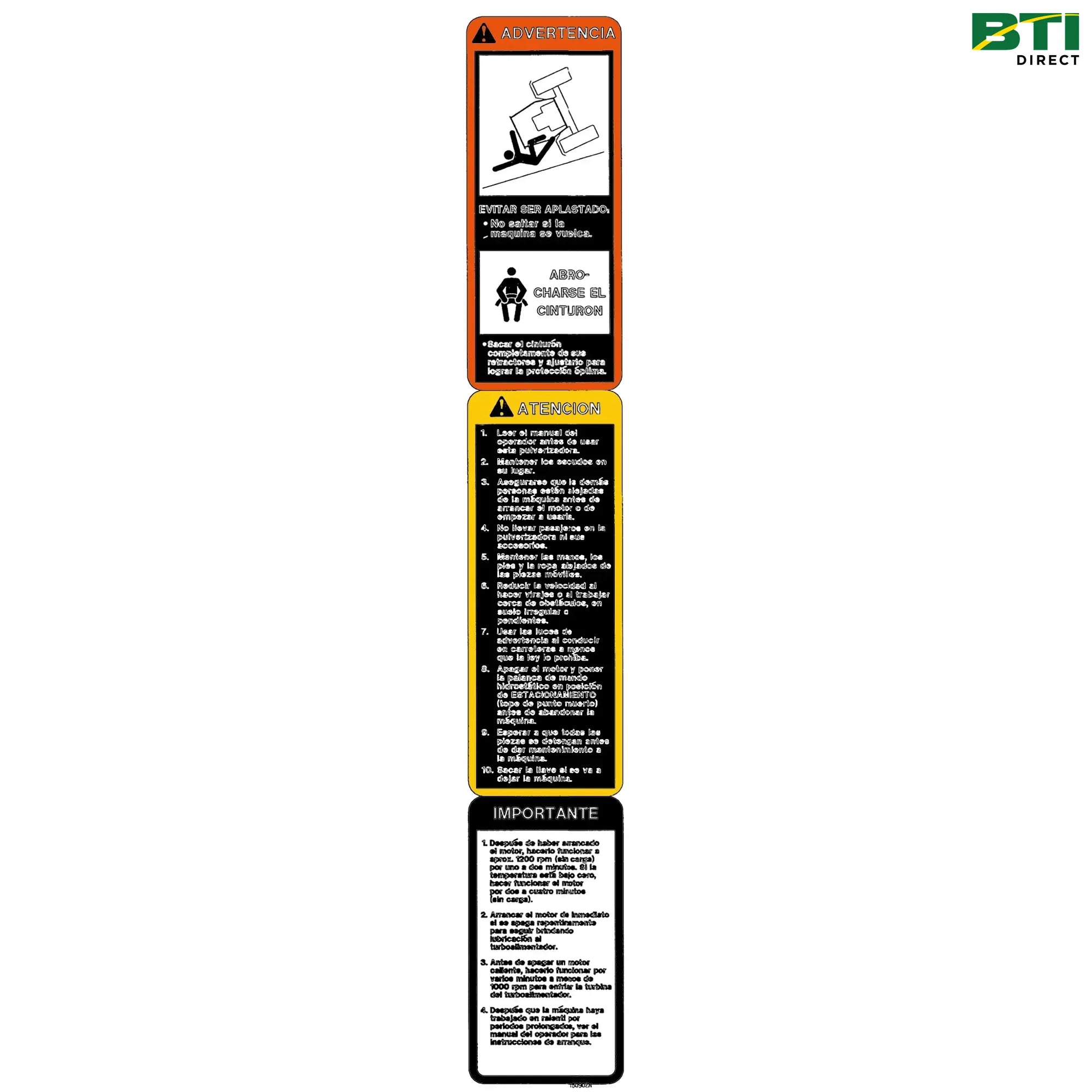 N206091: Warning Caution Important Decal, Spanish