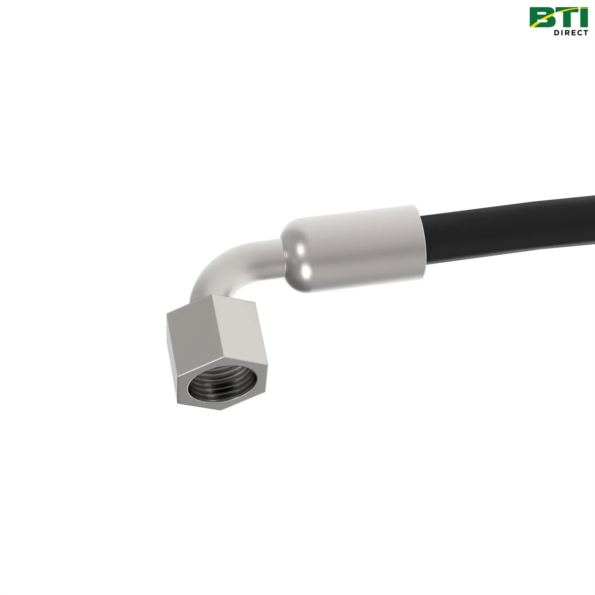 AXE34248: Fabricated Hydraulic Hose (Left Side Auger Motor Return Hose to Flow Control Valve Port 2)
