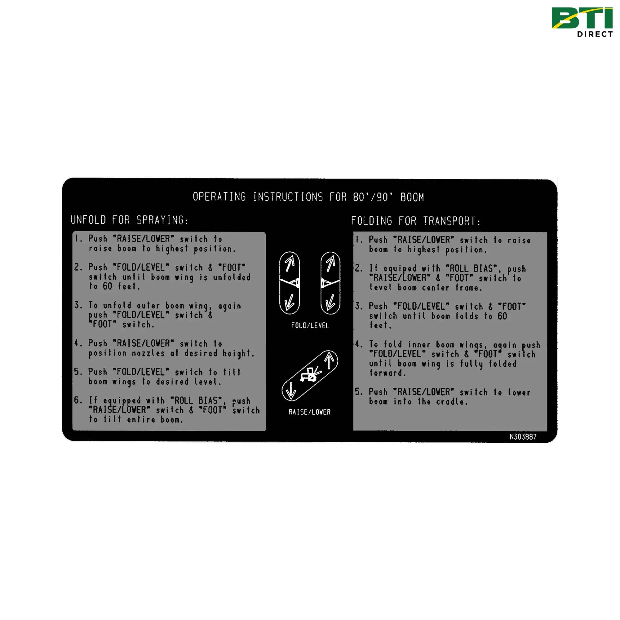 N303887: 80/90 Boom Fold Label