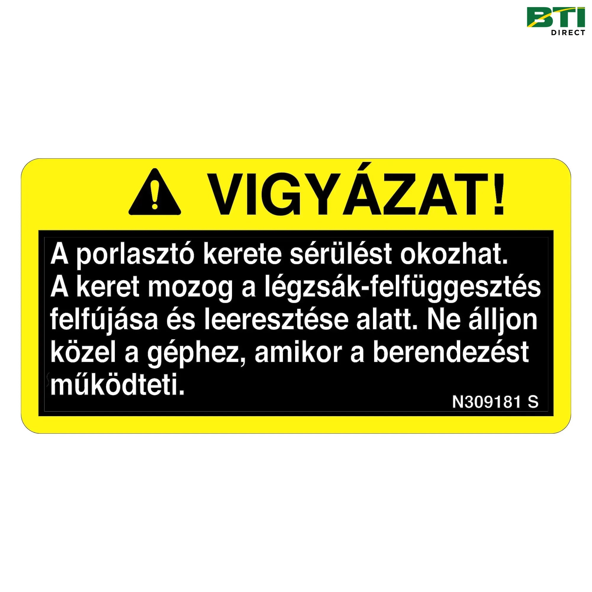 N309181: Auto Air Spring Label, Hungarian