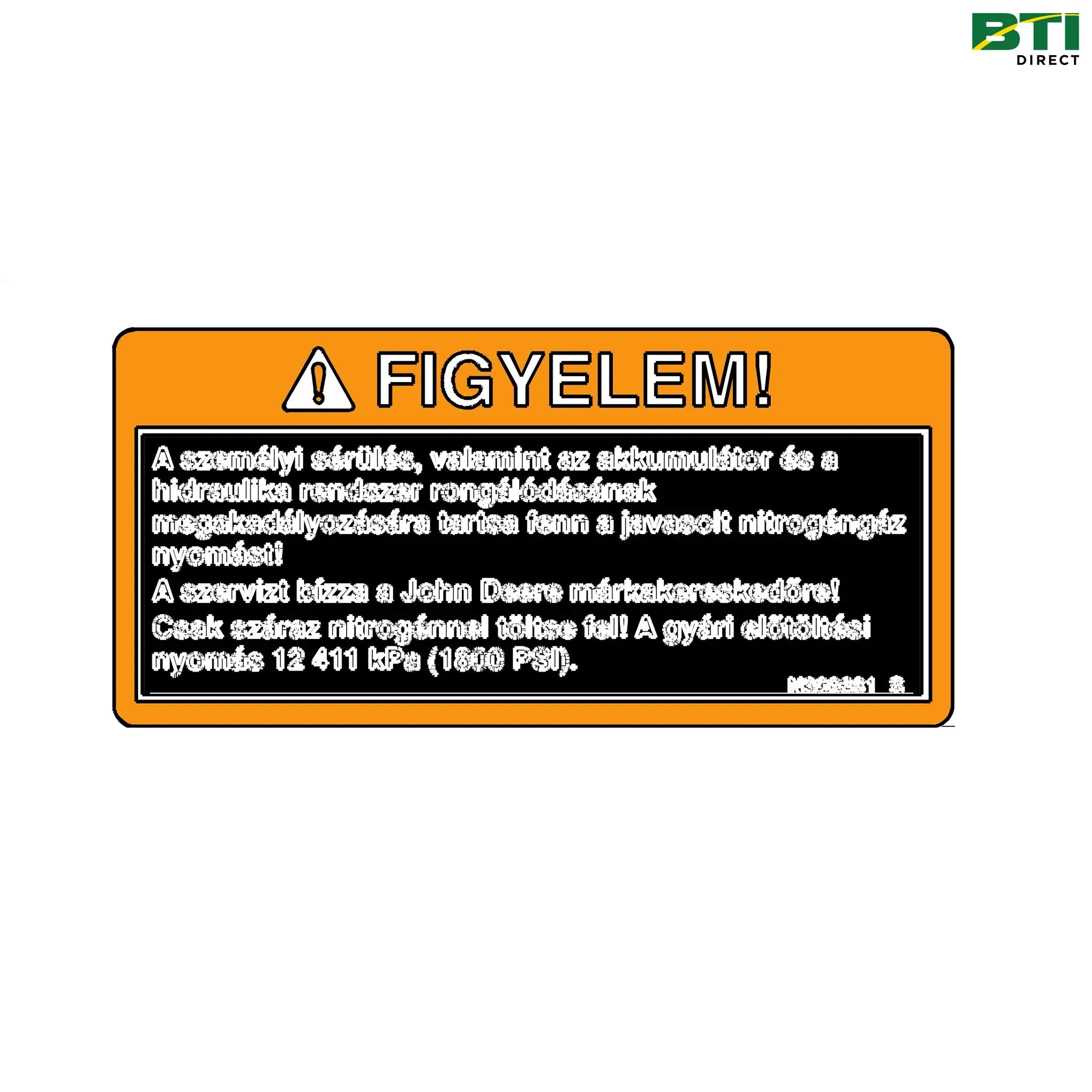 N309681: Safety Sign, Caution, Hungarian