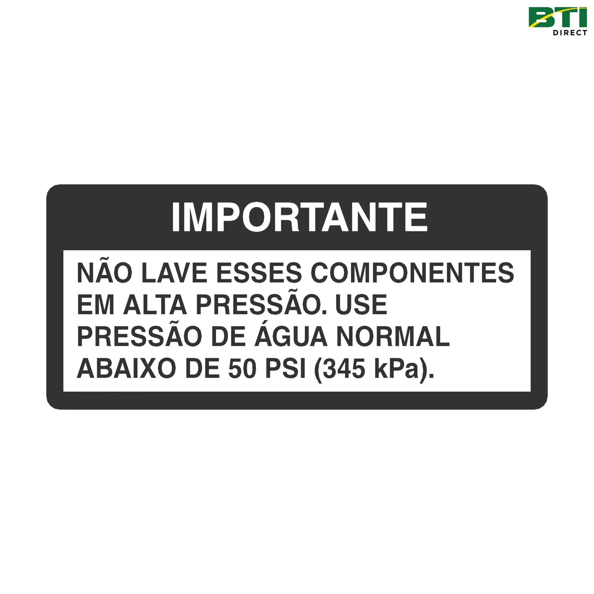 N310627: Wash Components Label, Portuguese