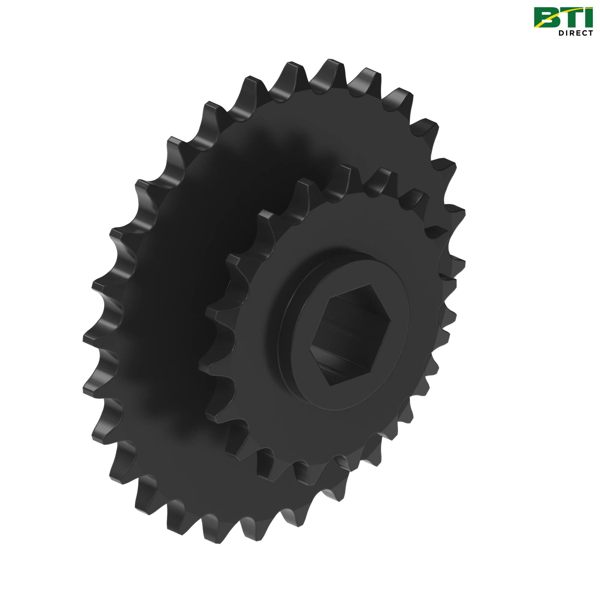 AA62993: Seed Transmission Double Chain Sprocket, 18 and 28 Tooth