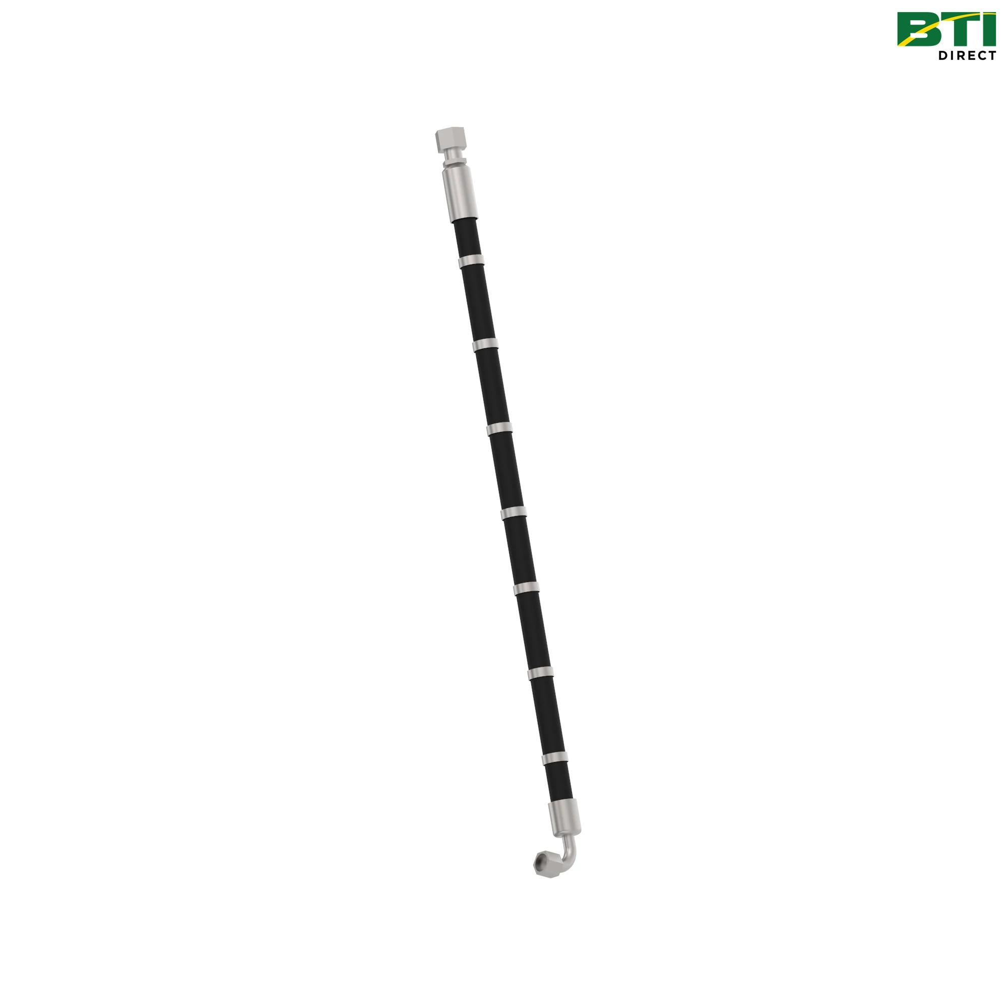 AKK34349: Front Wheel Motor Case Drain Hydraulic Hose, Right Side