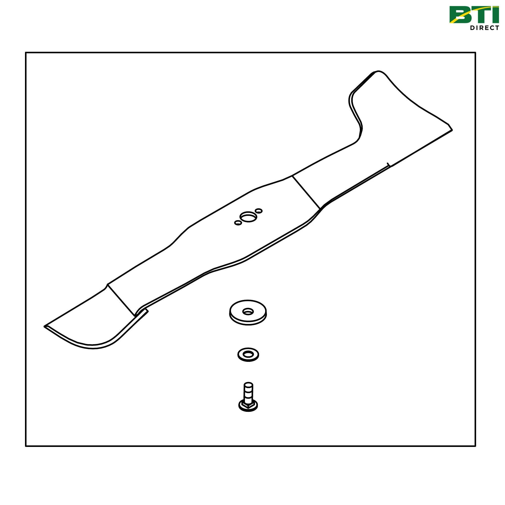 AM148486: Left Side Mid Mount Mower Blade Kit, 26.5 mm Center Hole