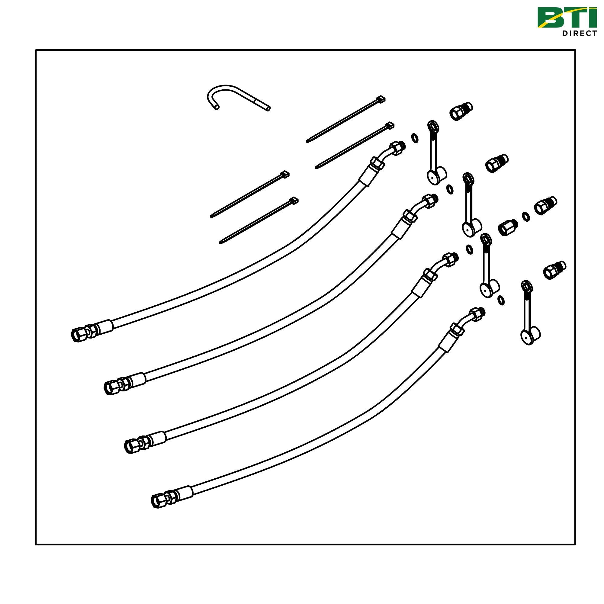 BW15406: Hoses and Parts Attachment for Loader Connection