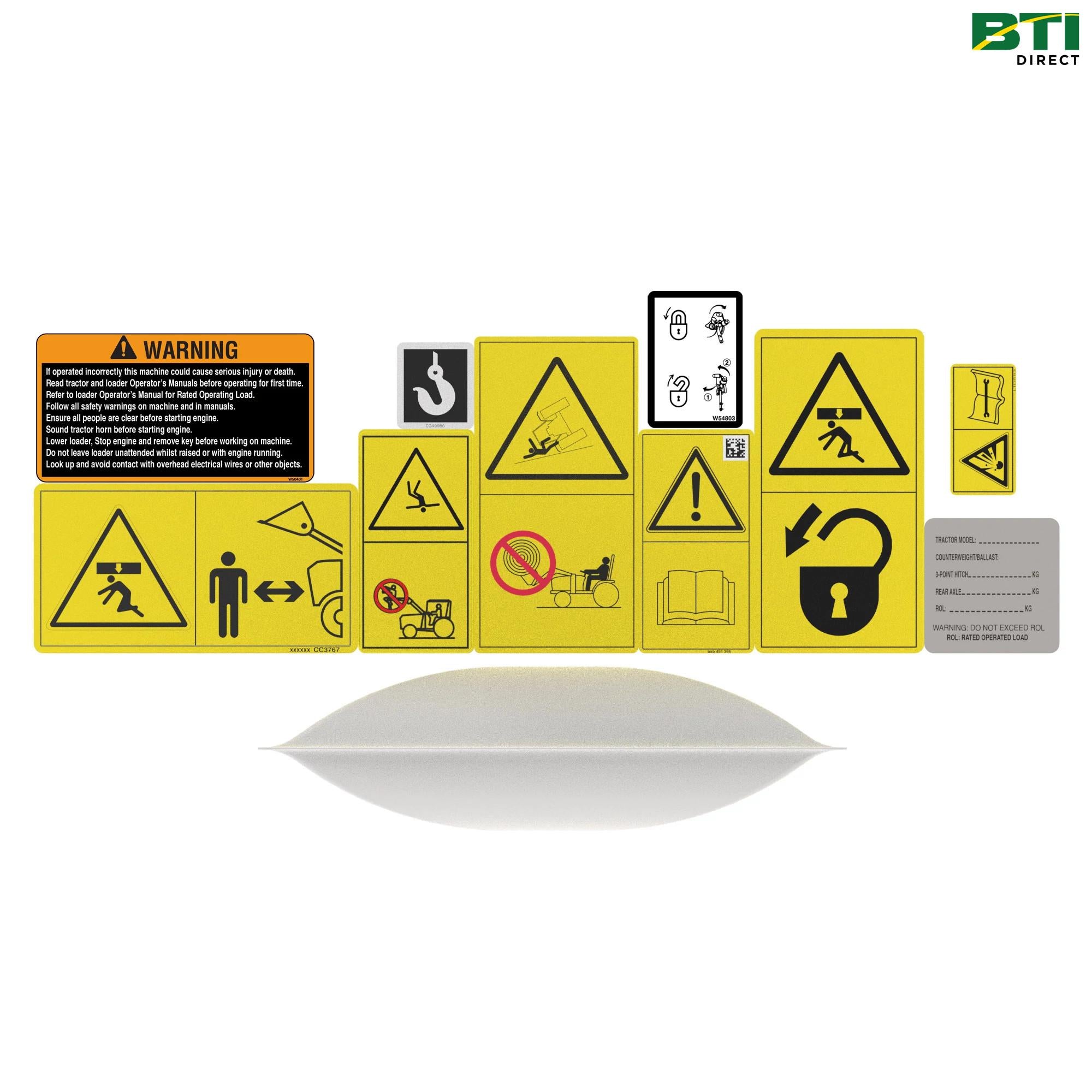 BW16244: Attachment Warning Label Kit, Australia