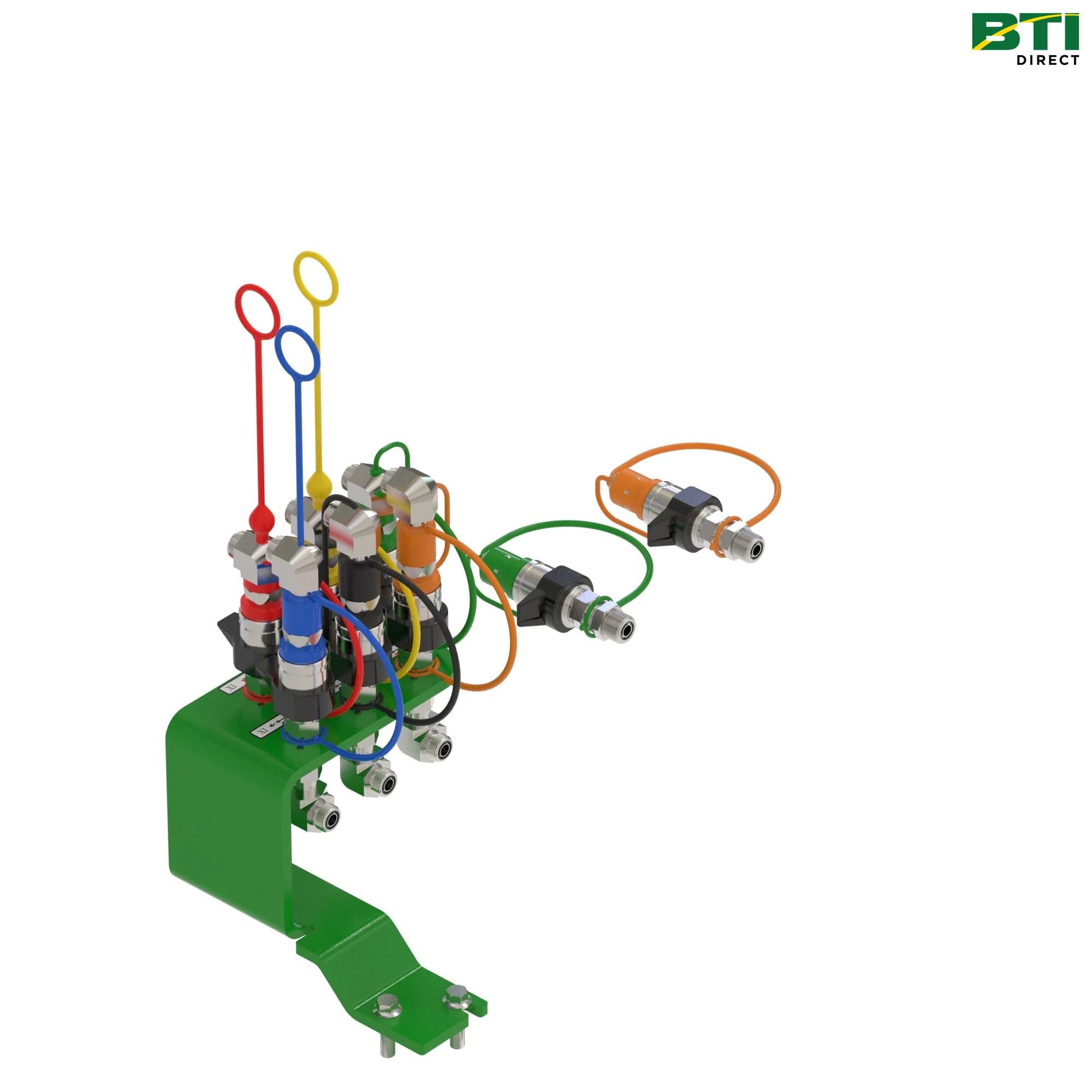BW16936: 3-Function Hydraulic Quick-Connect Coupler Attachment for Loader with Shut Off Valve