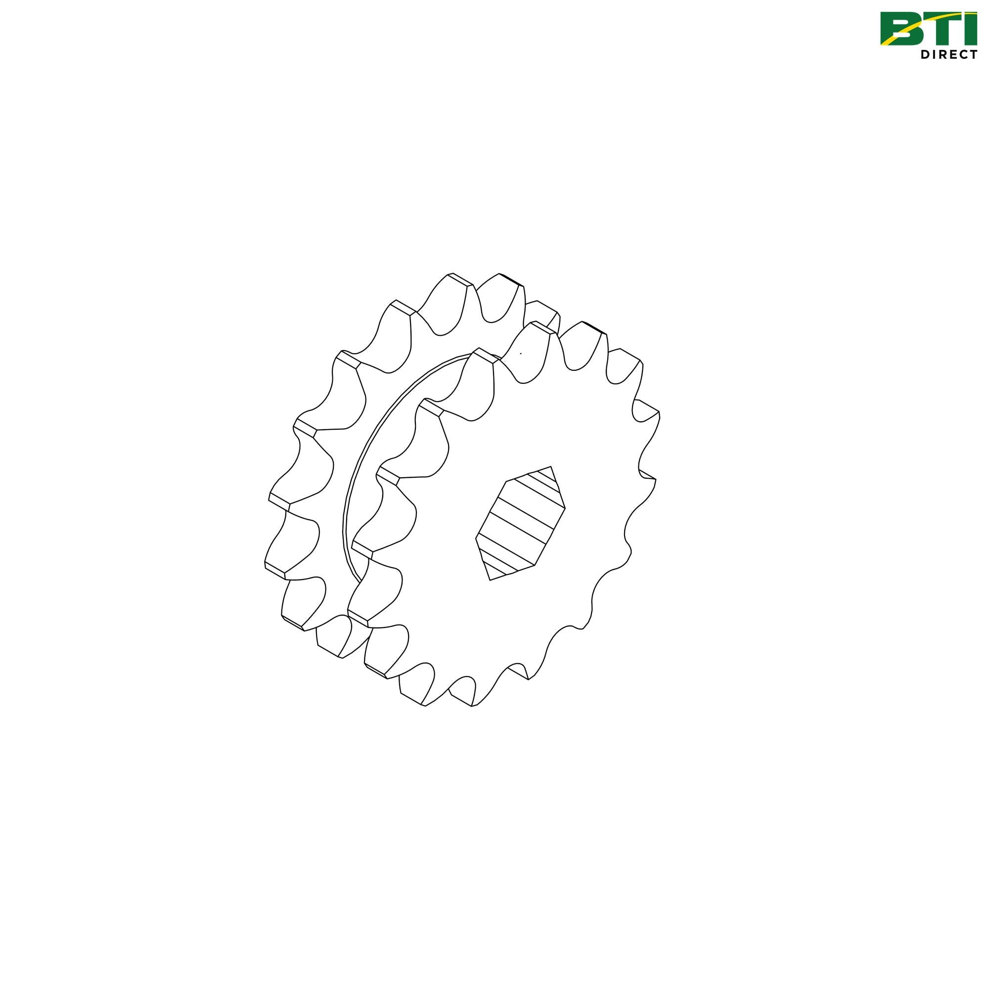 CC122123: Roll Drive Double Chain Sprocket