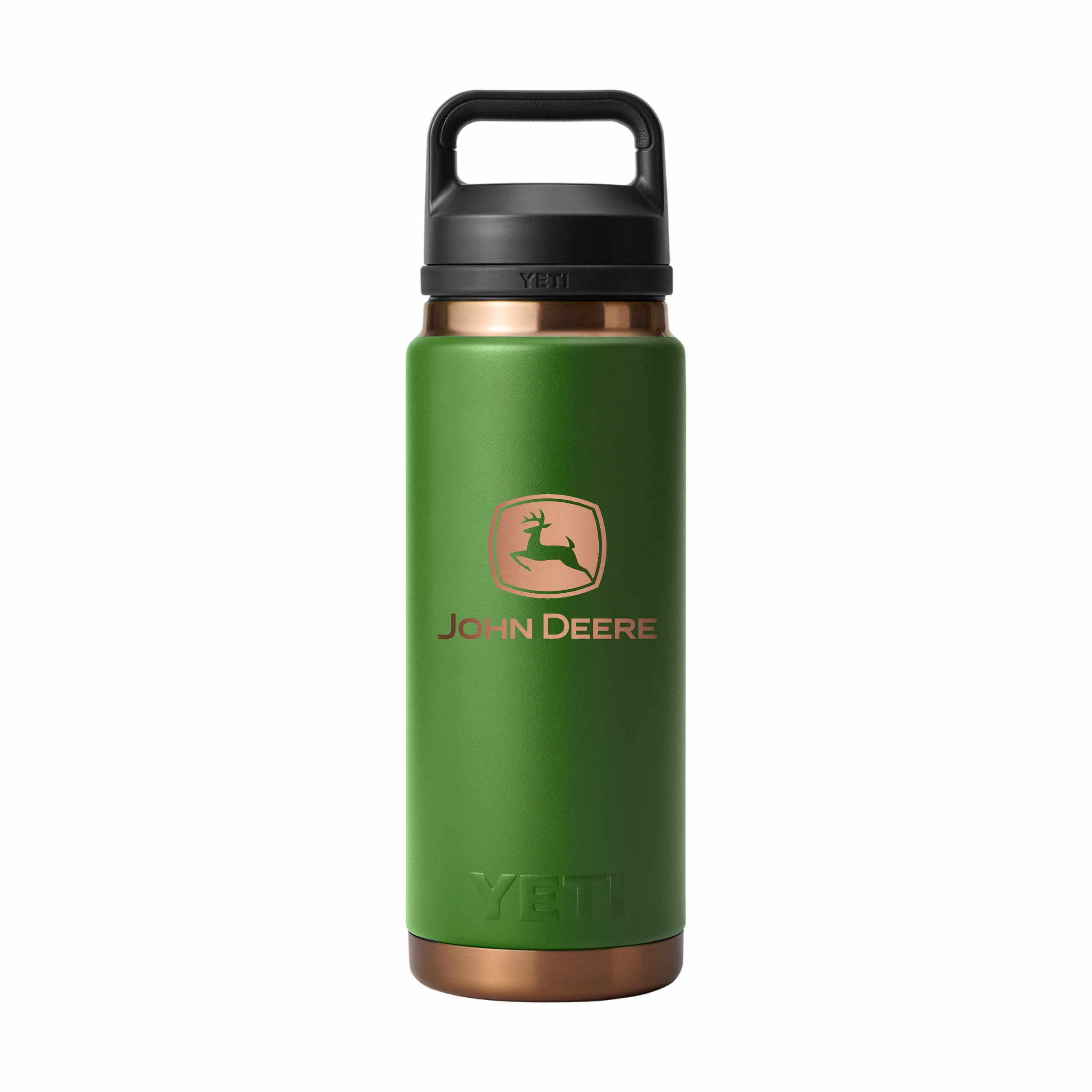 Limited Edition John Deere YETI: 26oz. Rambler Bottle with Chug Cap in Green & Copper