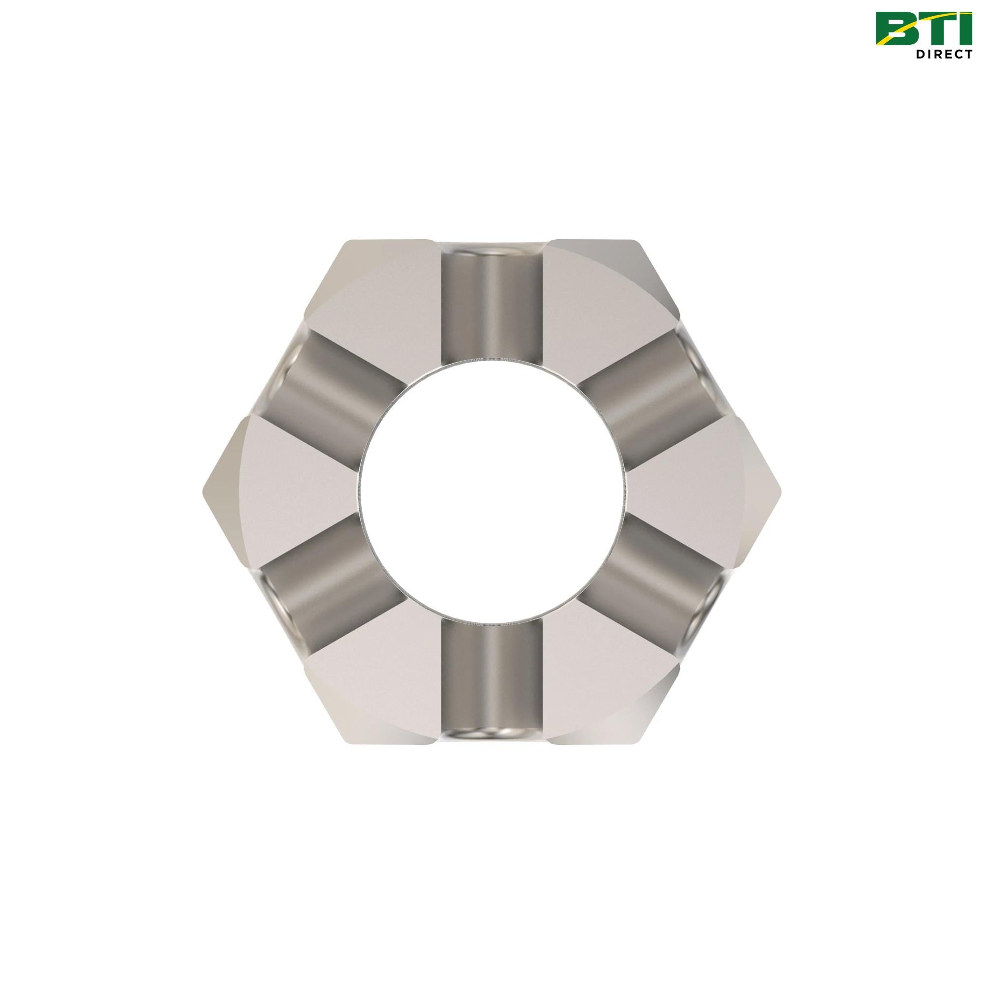 LVU18952: Hexagonal Slotted Nut, 5/8-18