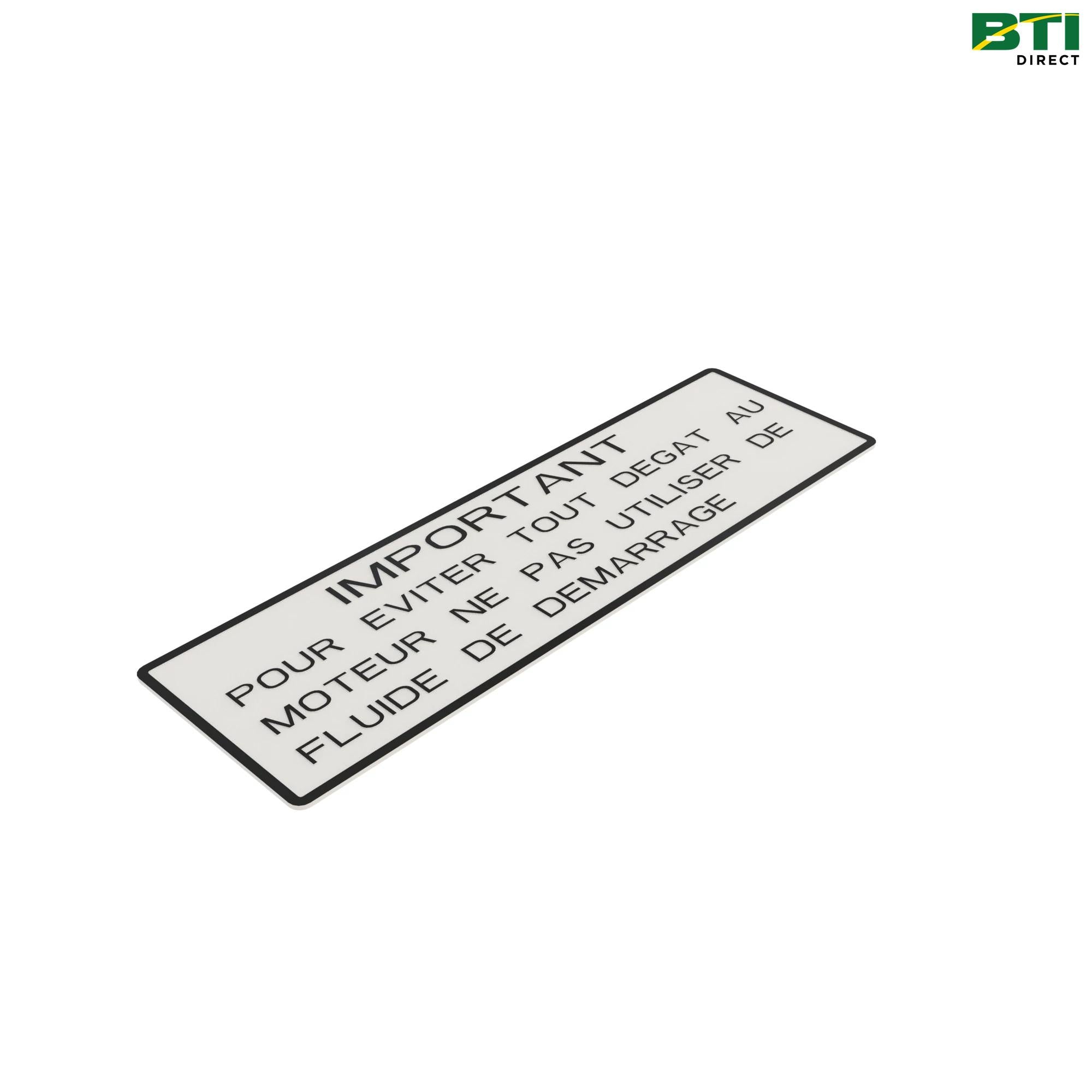 M88337: Important Label, French