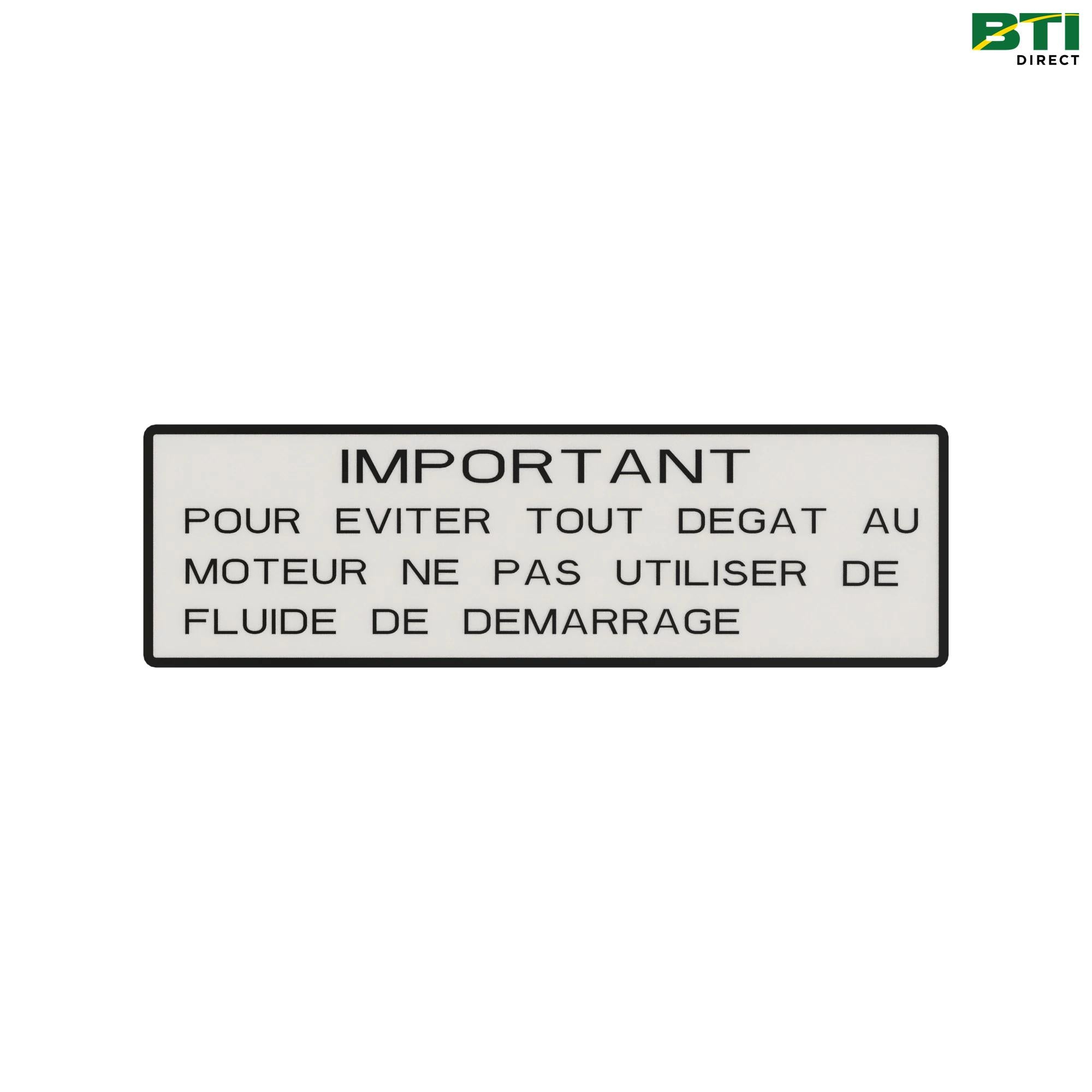 M88337: Important Label, French