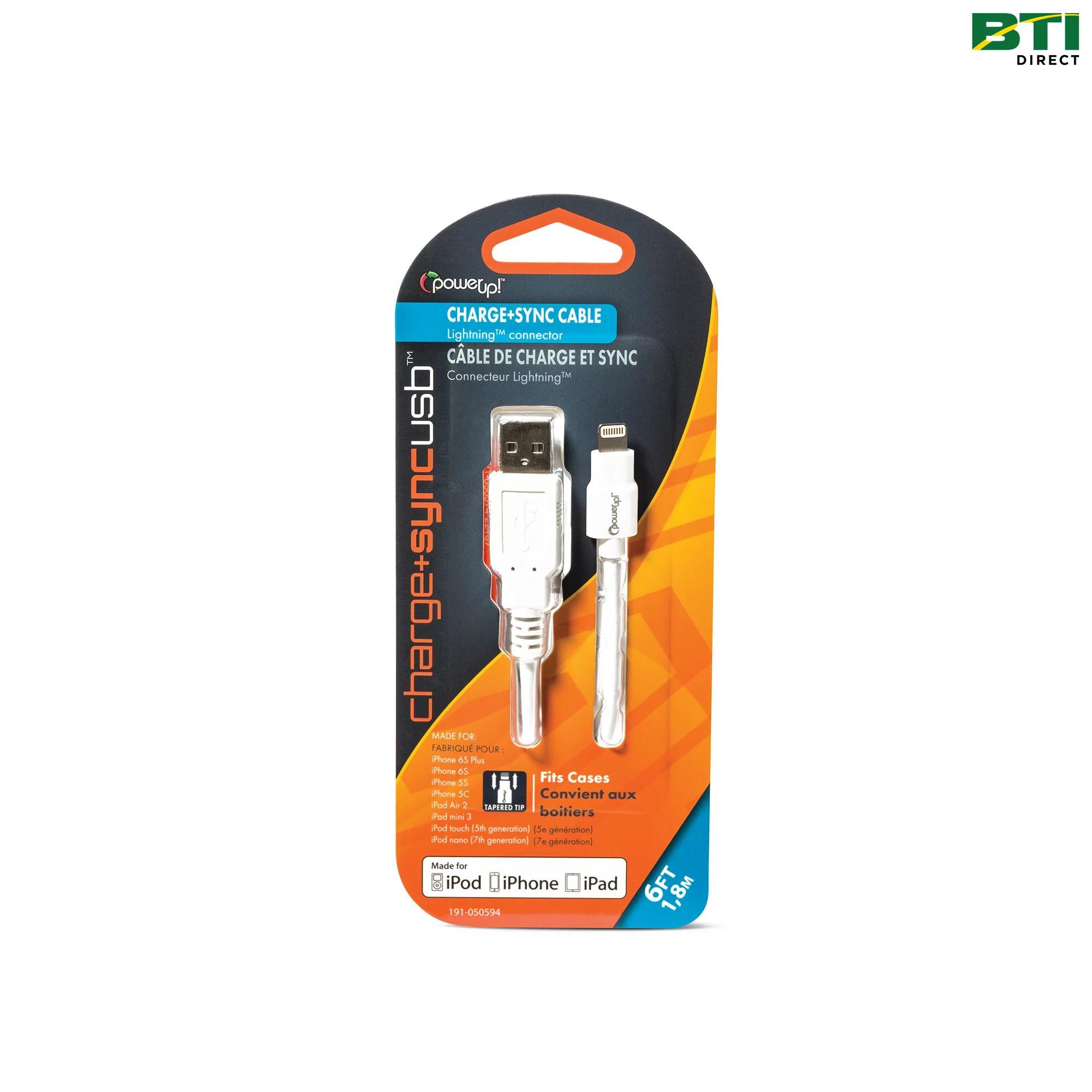 PM191-050594: 6 ft White Apple USB Cable
