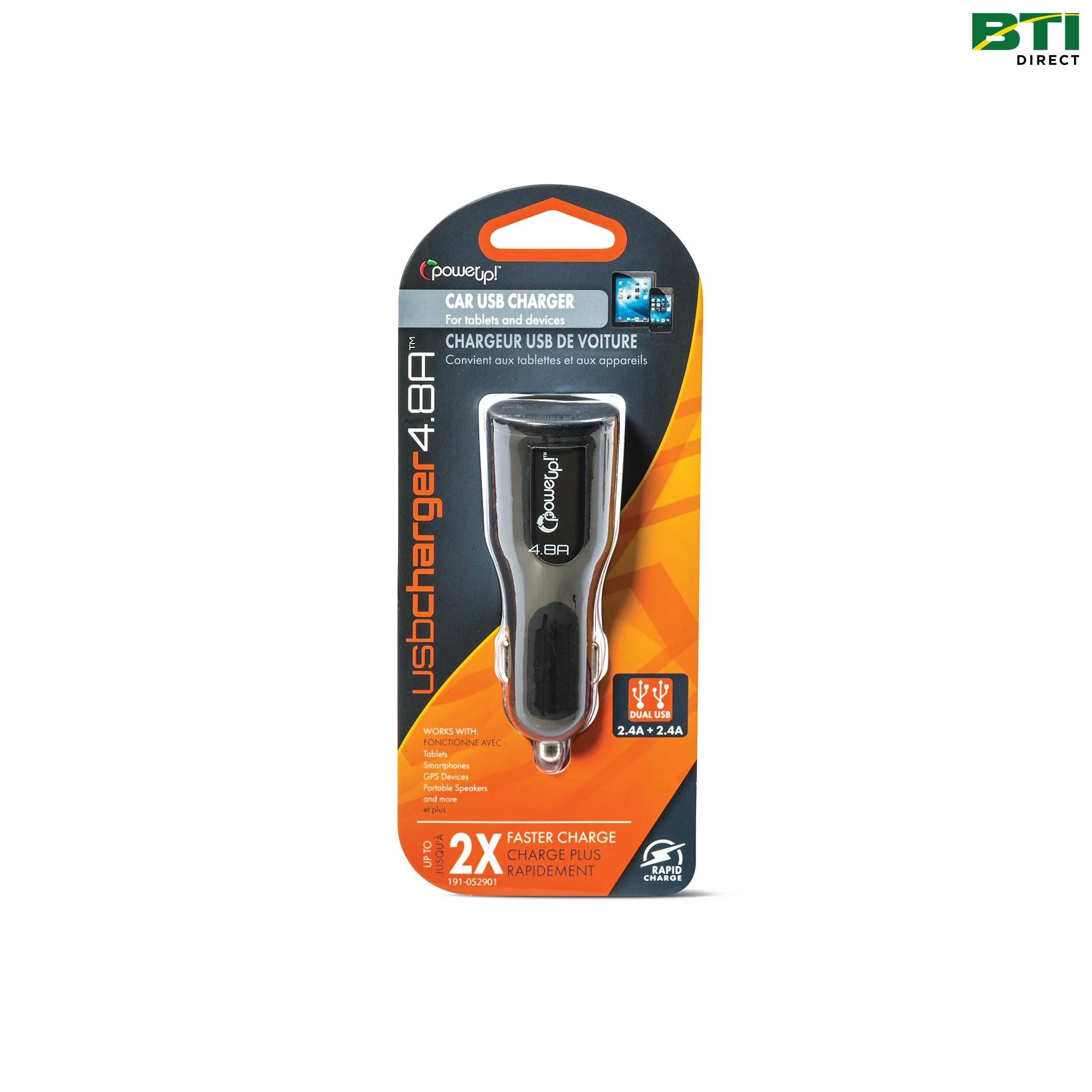 PM191-052901: 4.8 Amp Black Dual USB Plug