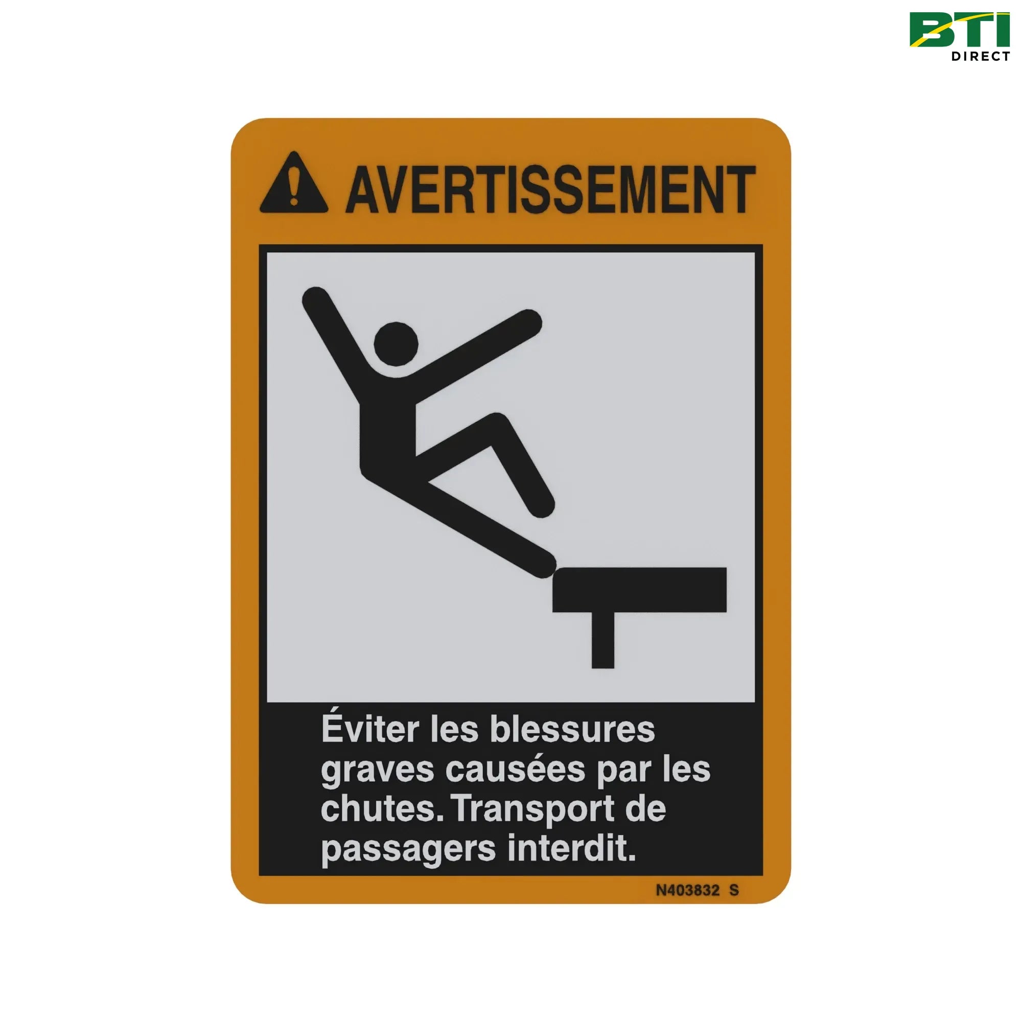 N403832: Do Not Ride Label, French