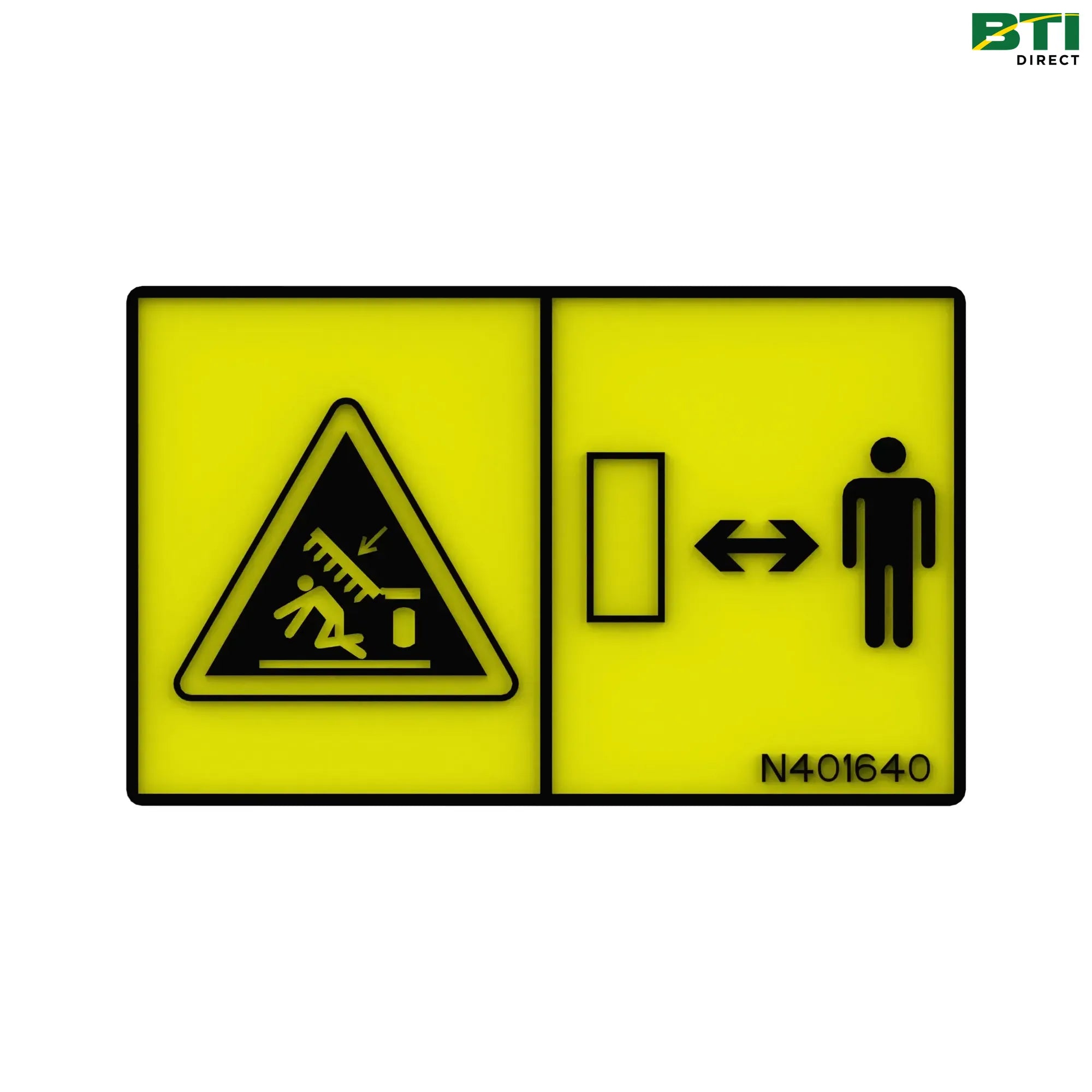 N401640: Safety Sign, Caution, Wing Crush