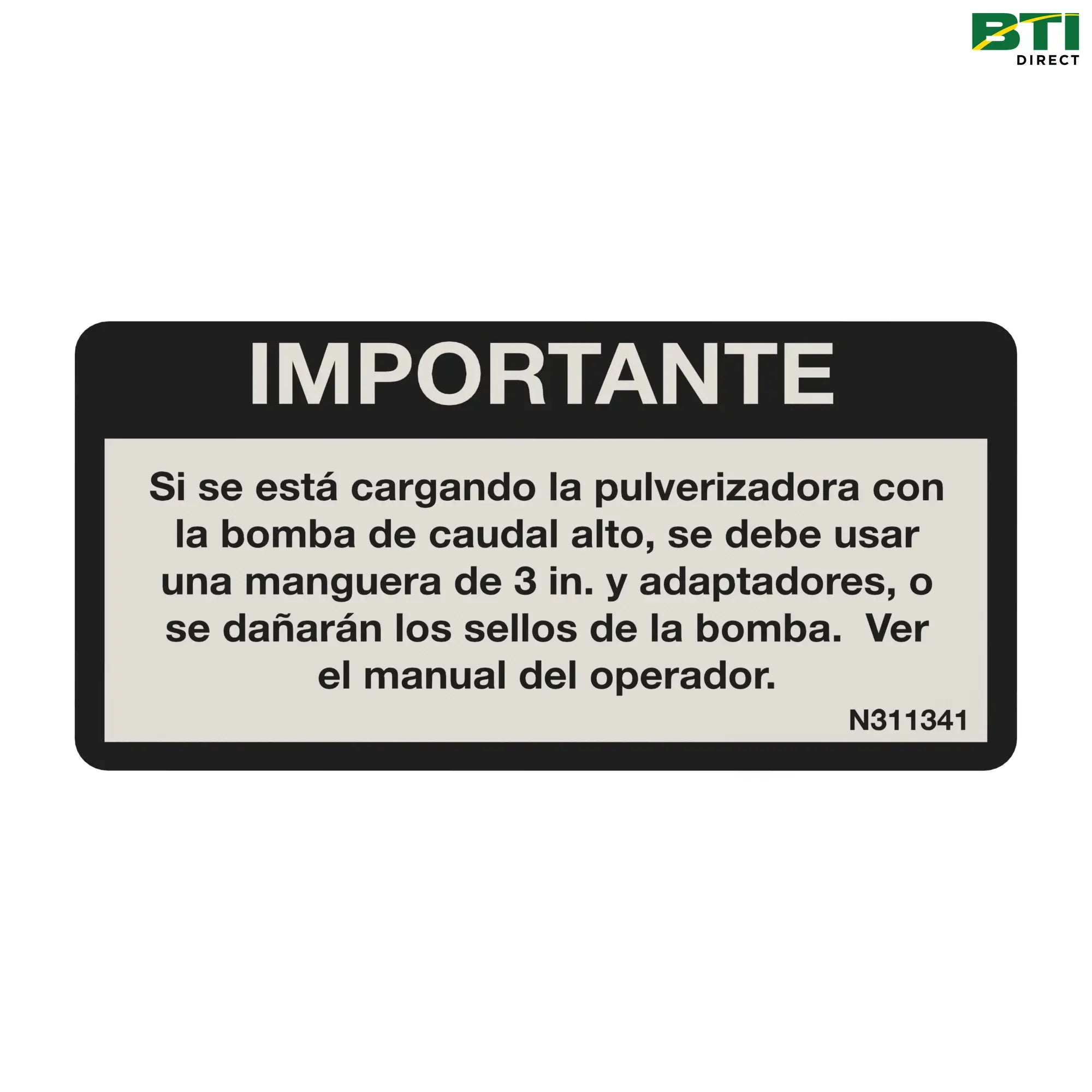 N311341: Safety Sign, Pump Loading Caution, Spanish