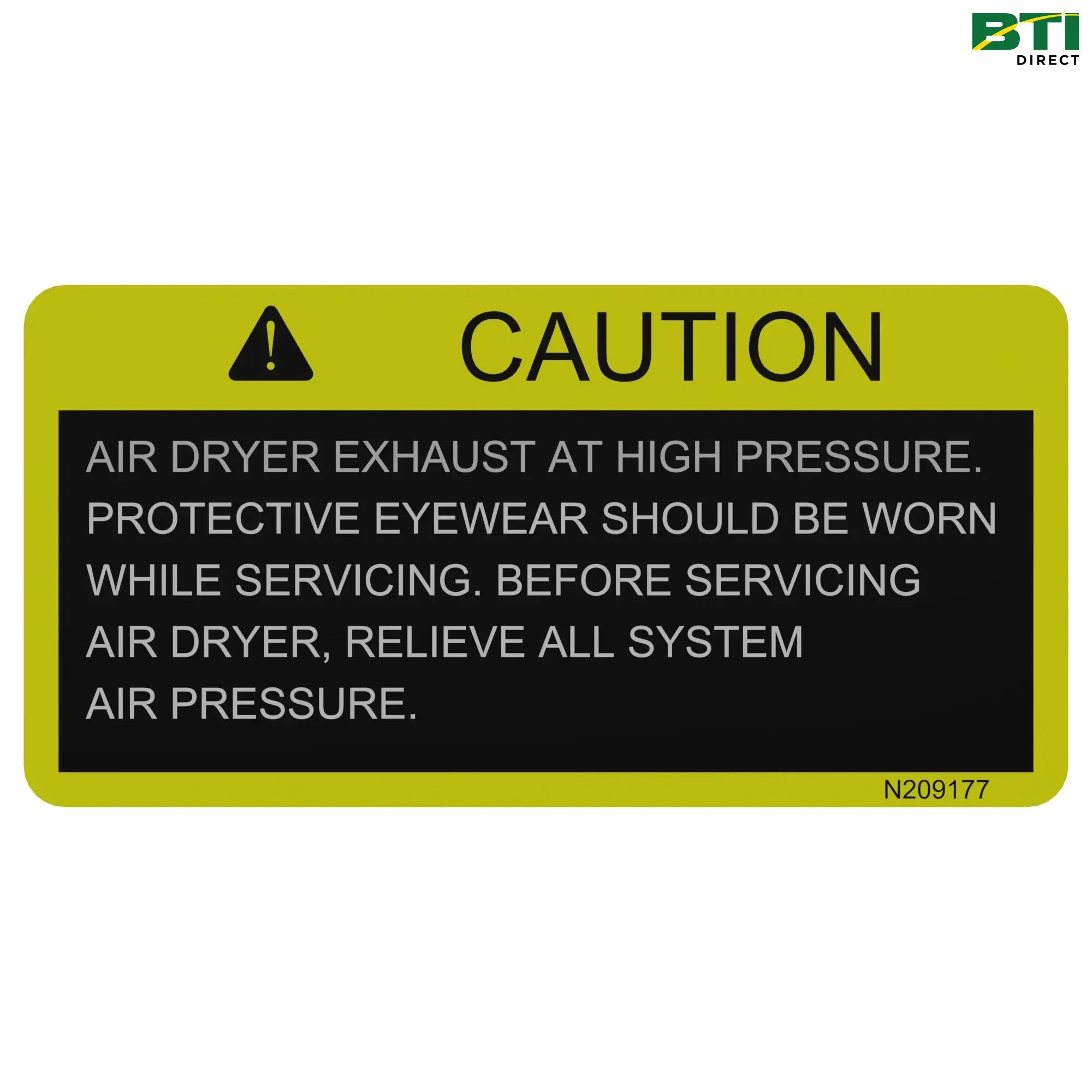 N209177: Safety Air Dryer Label