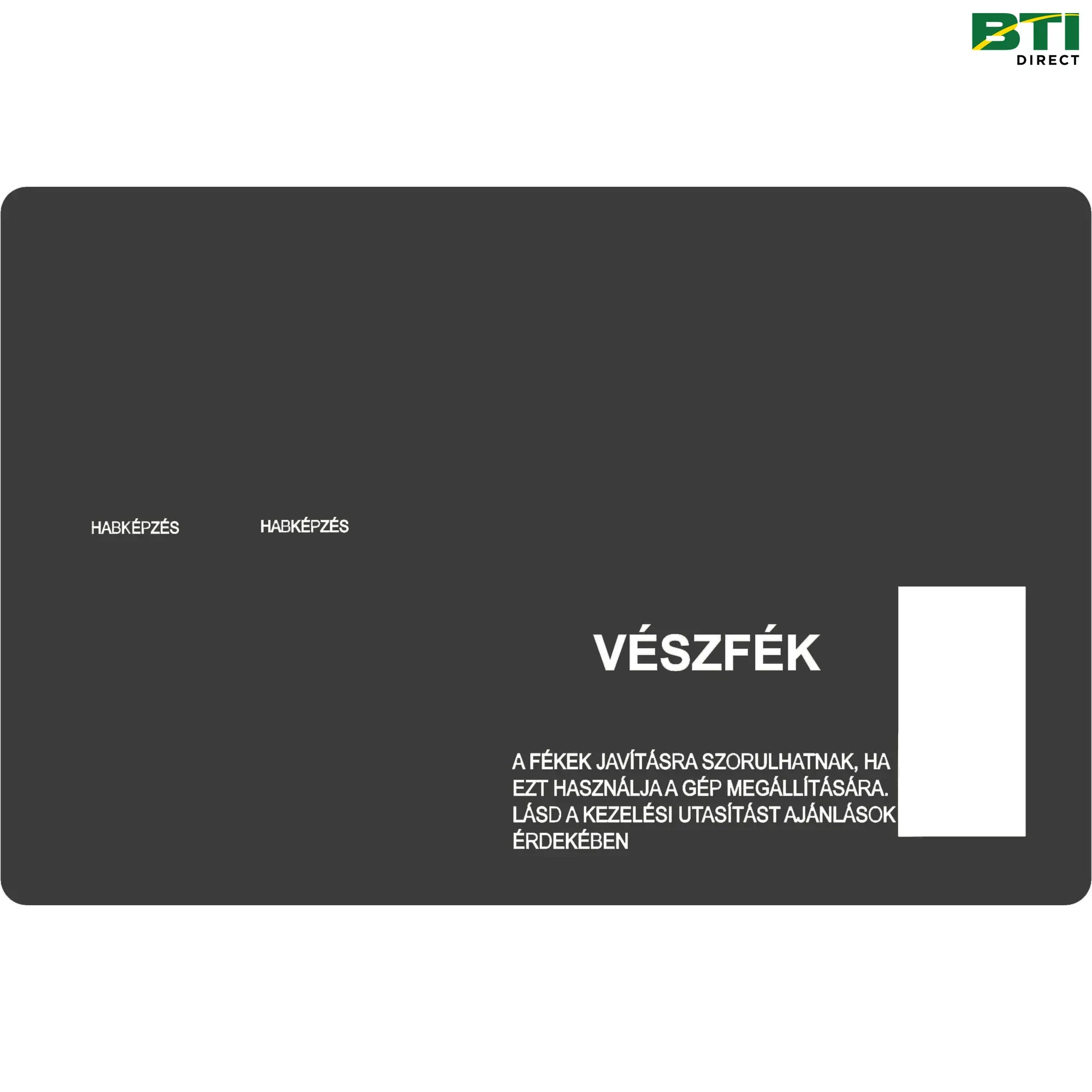 N307954: Rear Switch Panel Label, Hungarian
