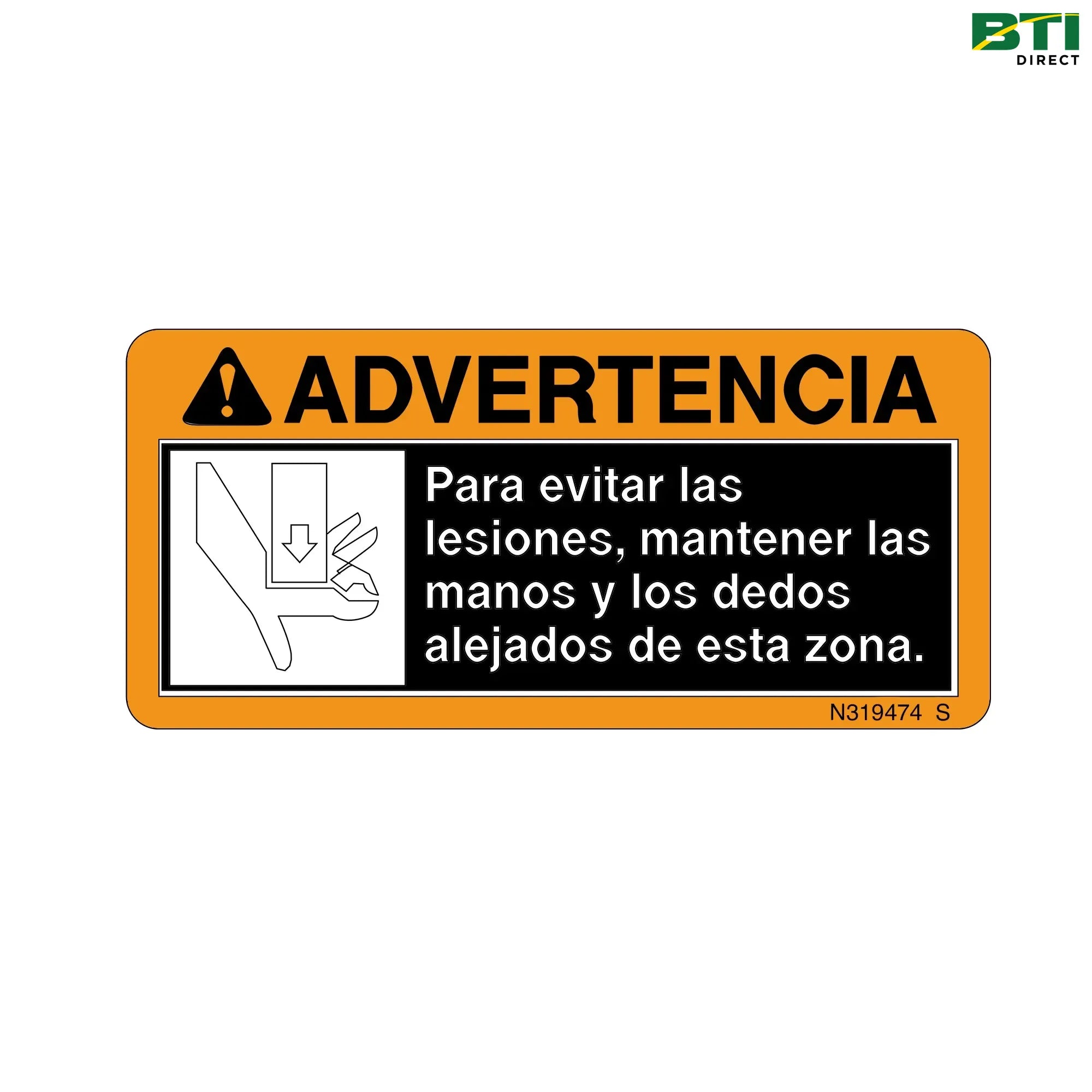 N319474: Warning Safety Sign, Spanish
