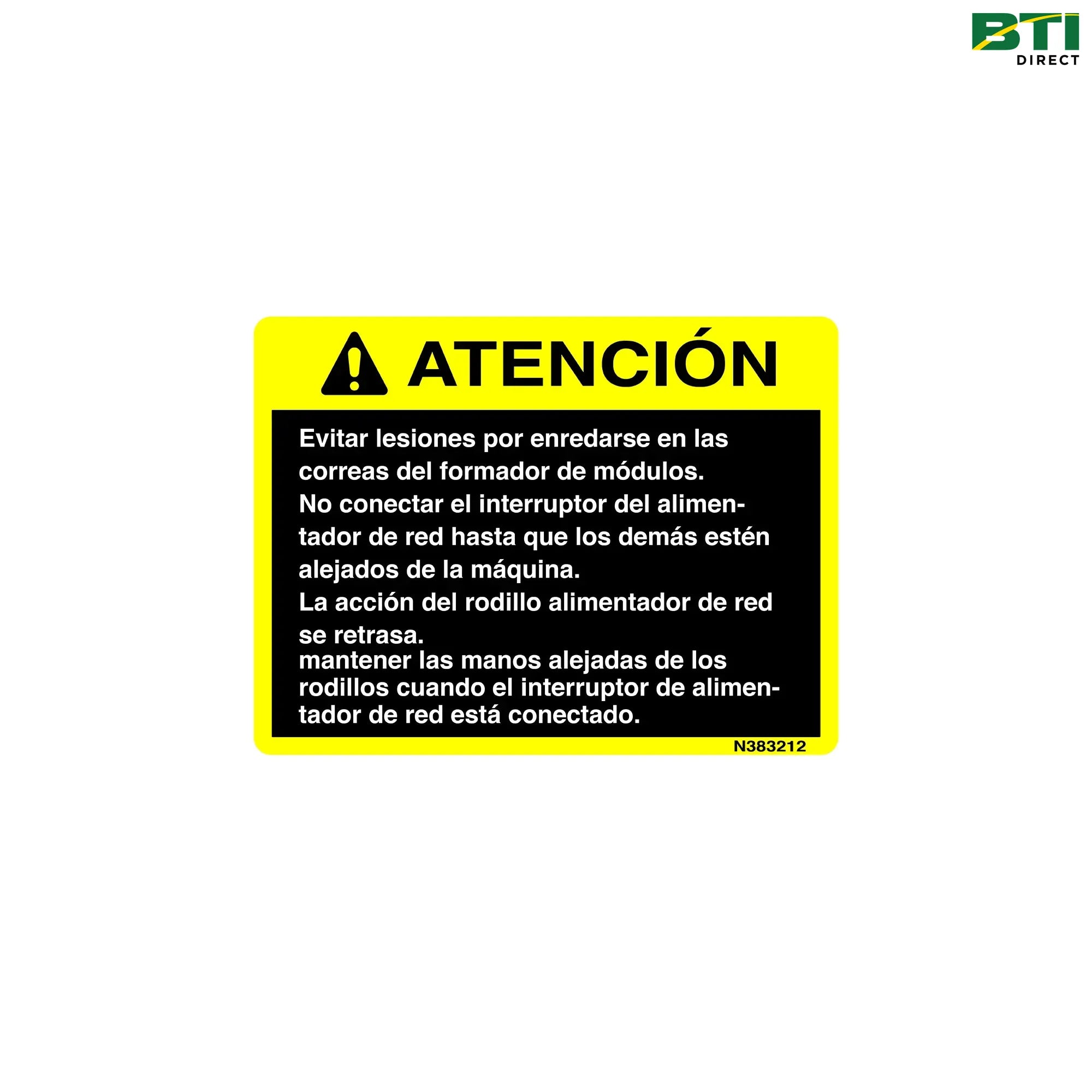 N383212: Caution Wrap Decal, Spanish