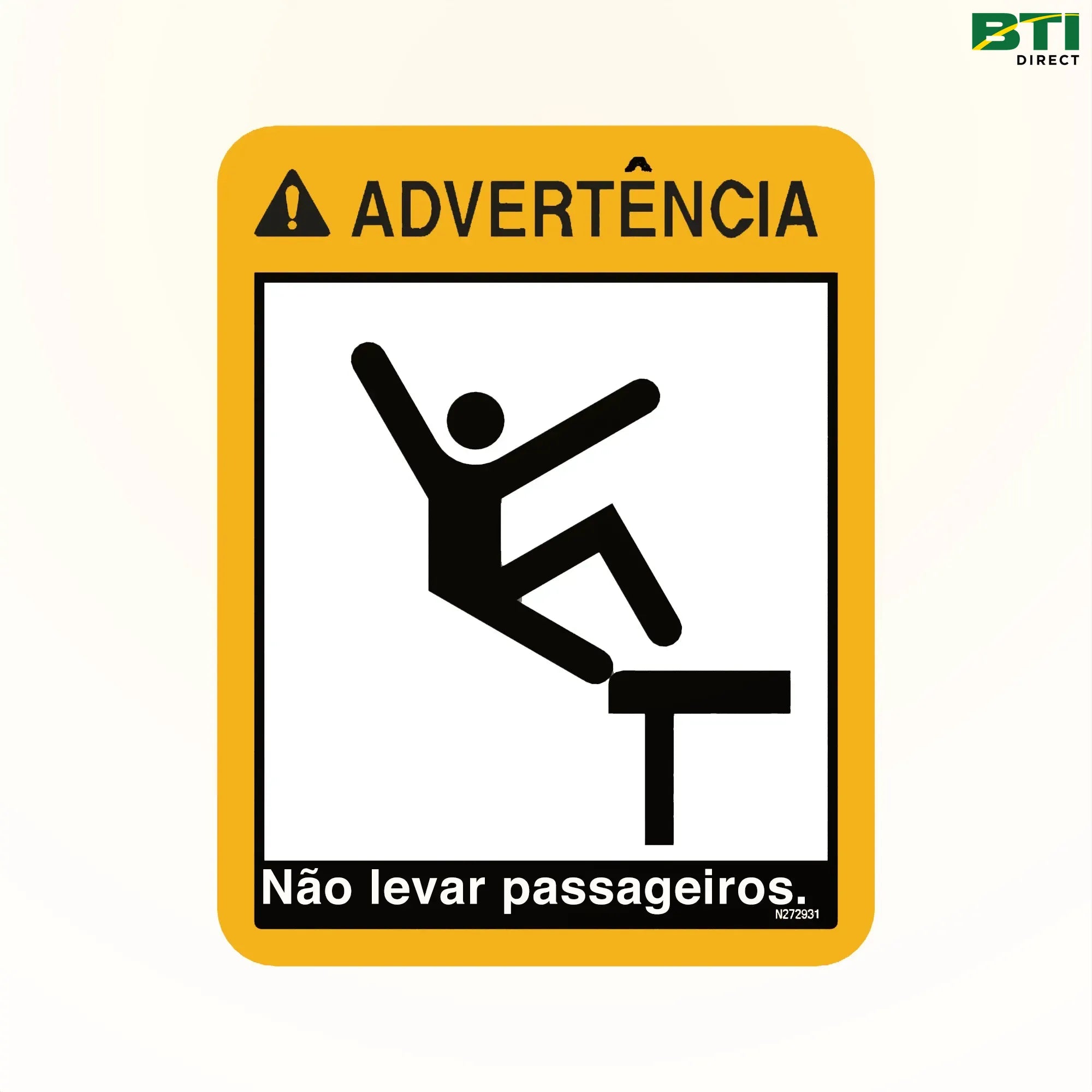 N272931: DO NOT Ride Label, Portuguese