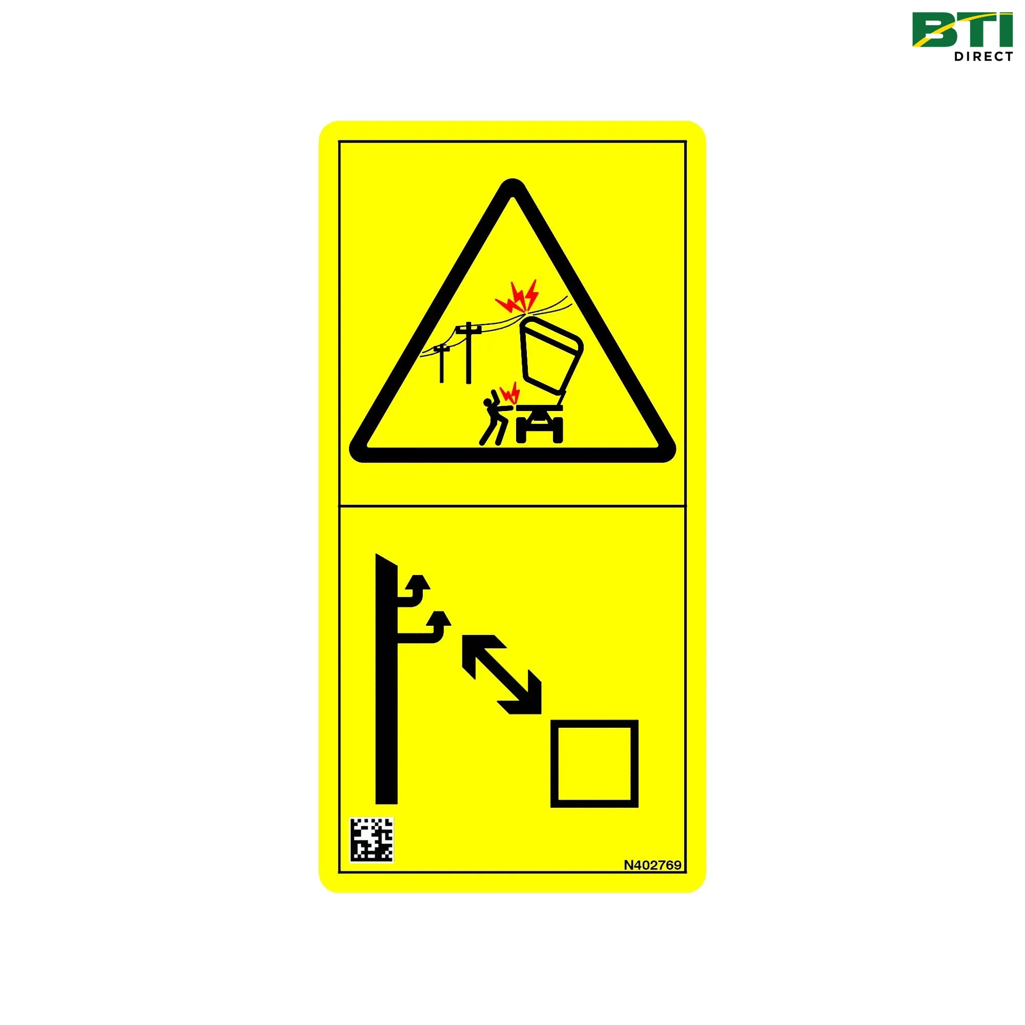 N402769: Electric Text Free Danger Label