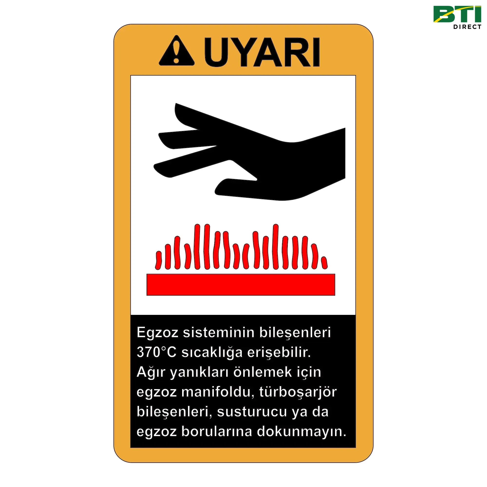 N310193: Exhaust Heat Warning Label, Turkish
