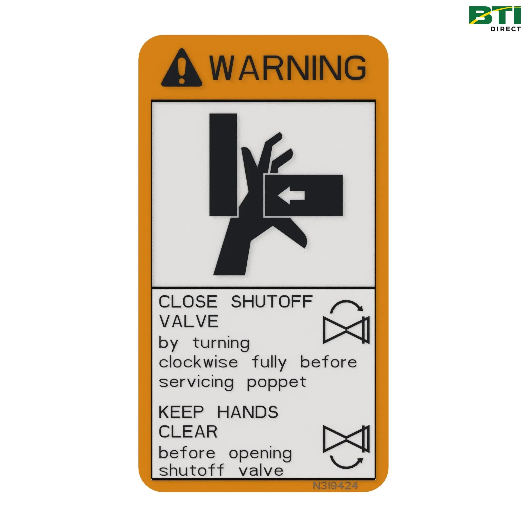 N319424: Safety Sign, Warning Label