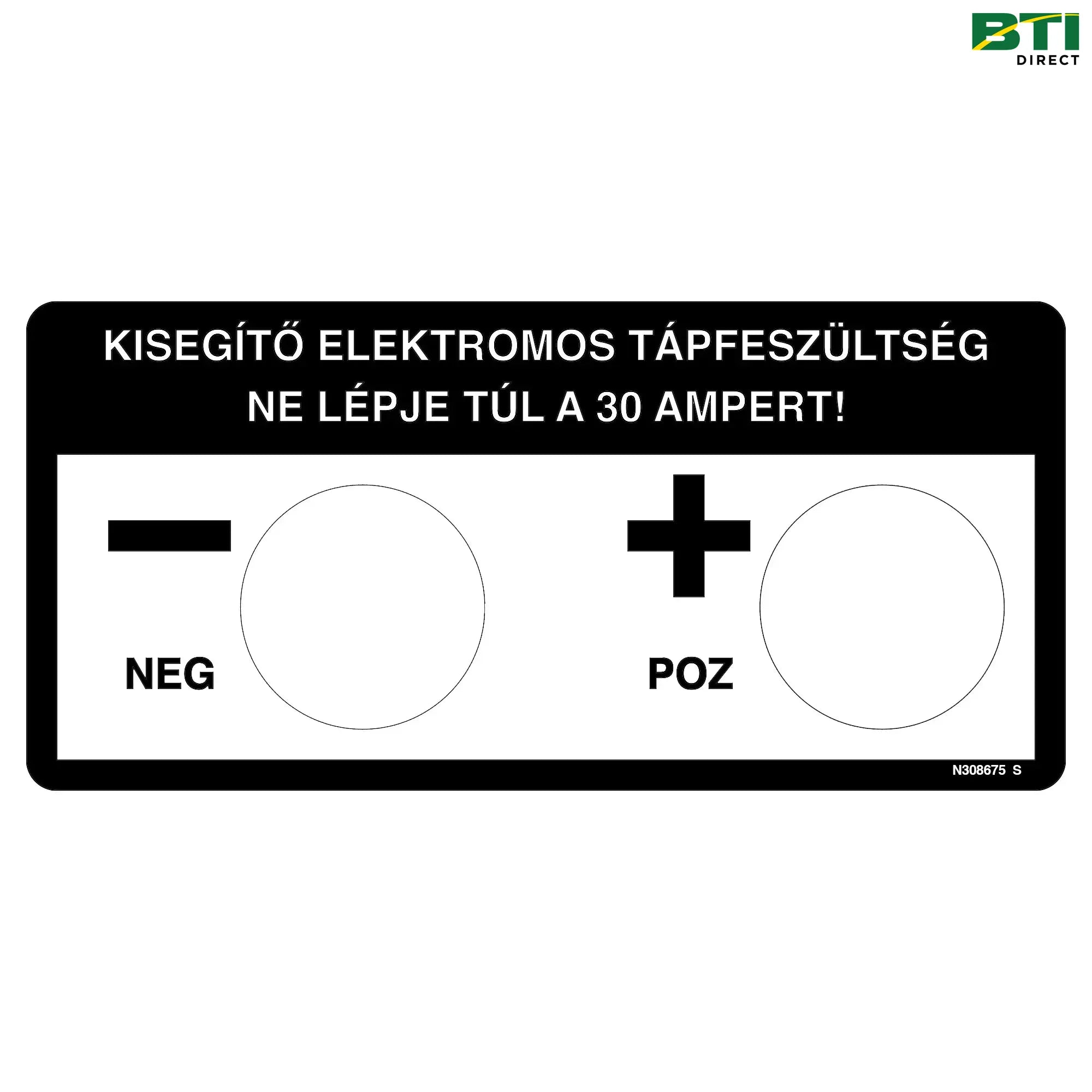 N309675: Auxiliary Electric Label, Hungarian