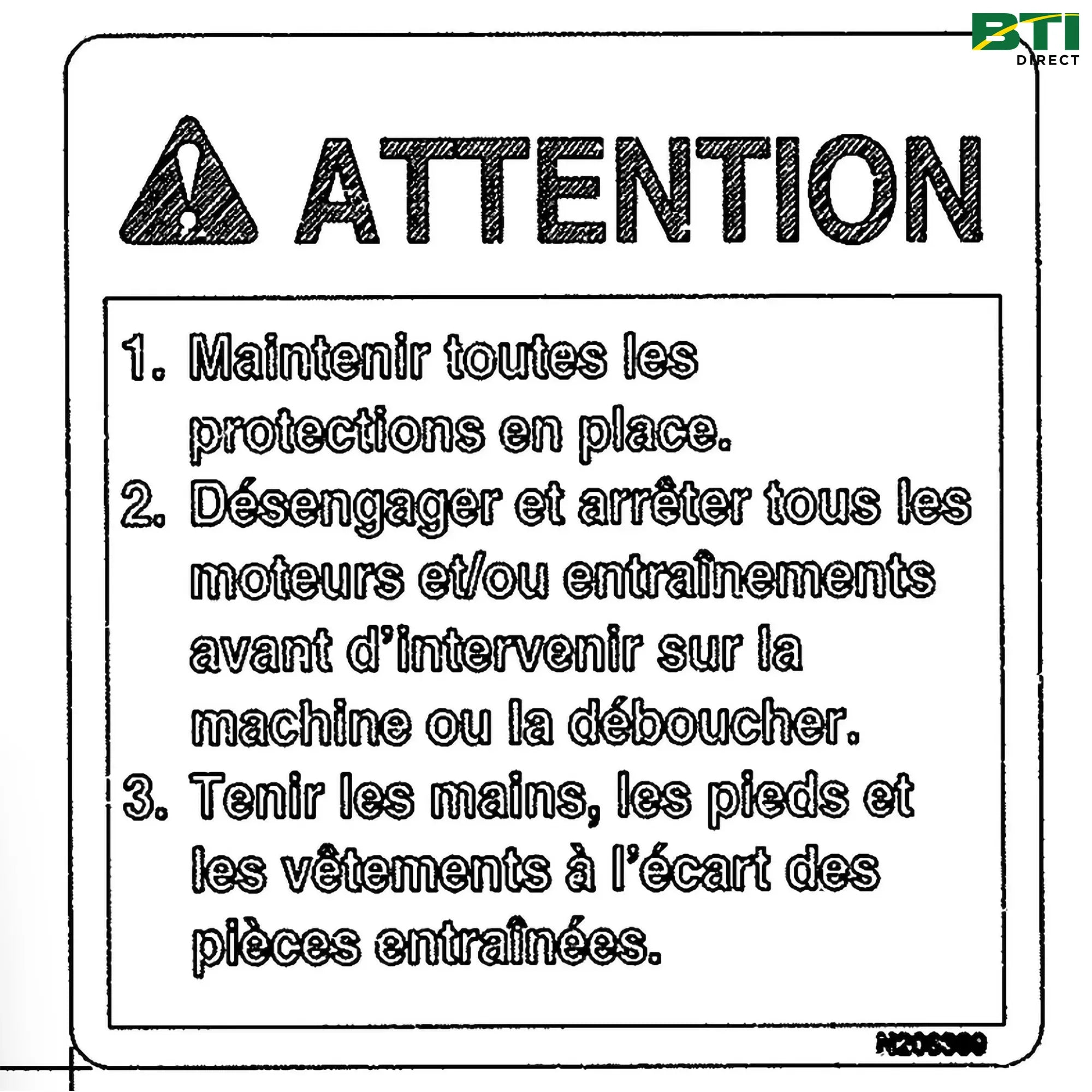 N208389: Label Caution Label, French