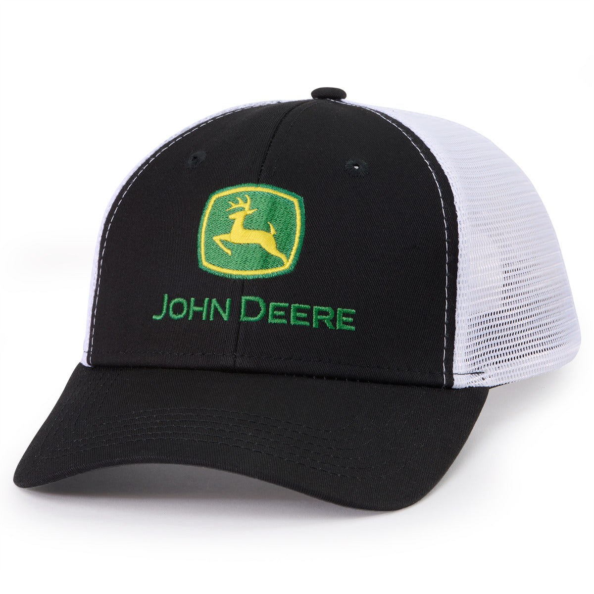 John Deere Black Chino White Mesh Back Cap