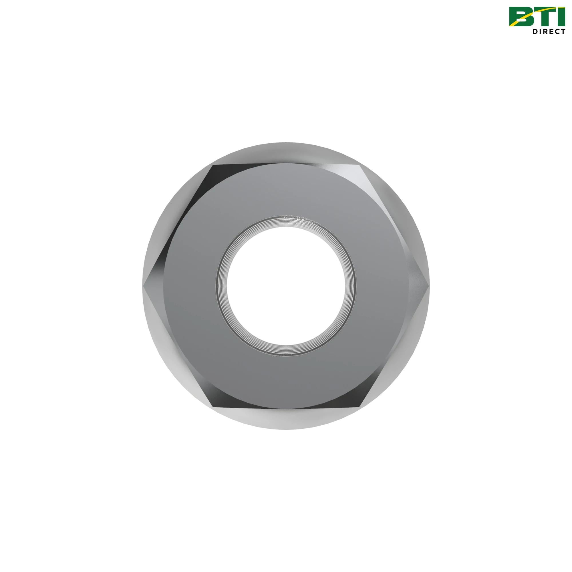 N10217: Hexagonal Flange Serrated Lock Nut, 1/4"