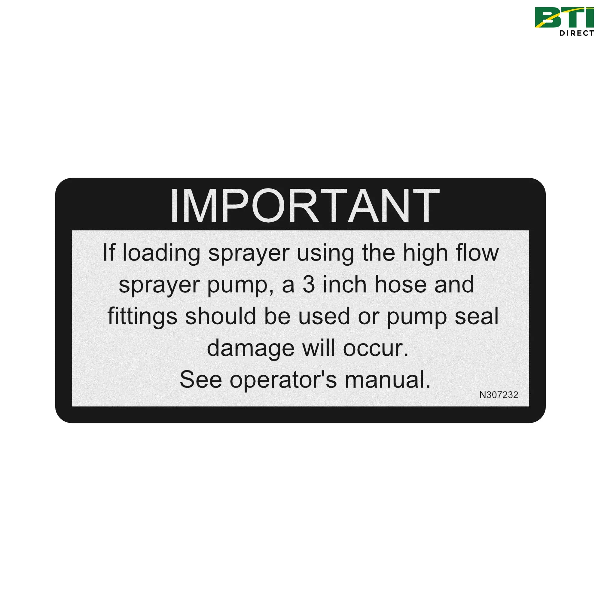 N307232: Safety Sign, Pump Loading Caution
