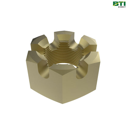 14H988: Hexagonal Slotted Nut, 1-1/4"