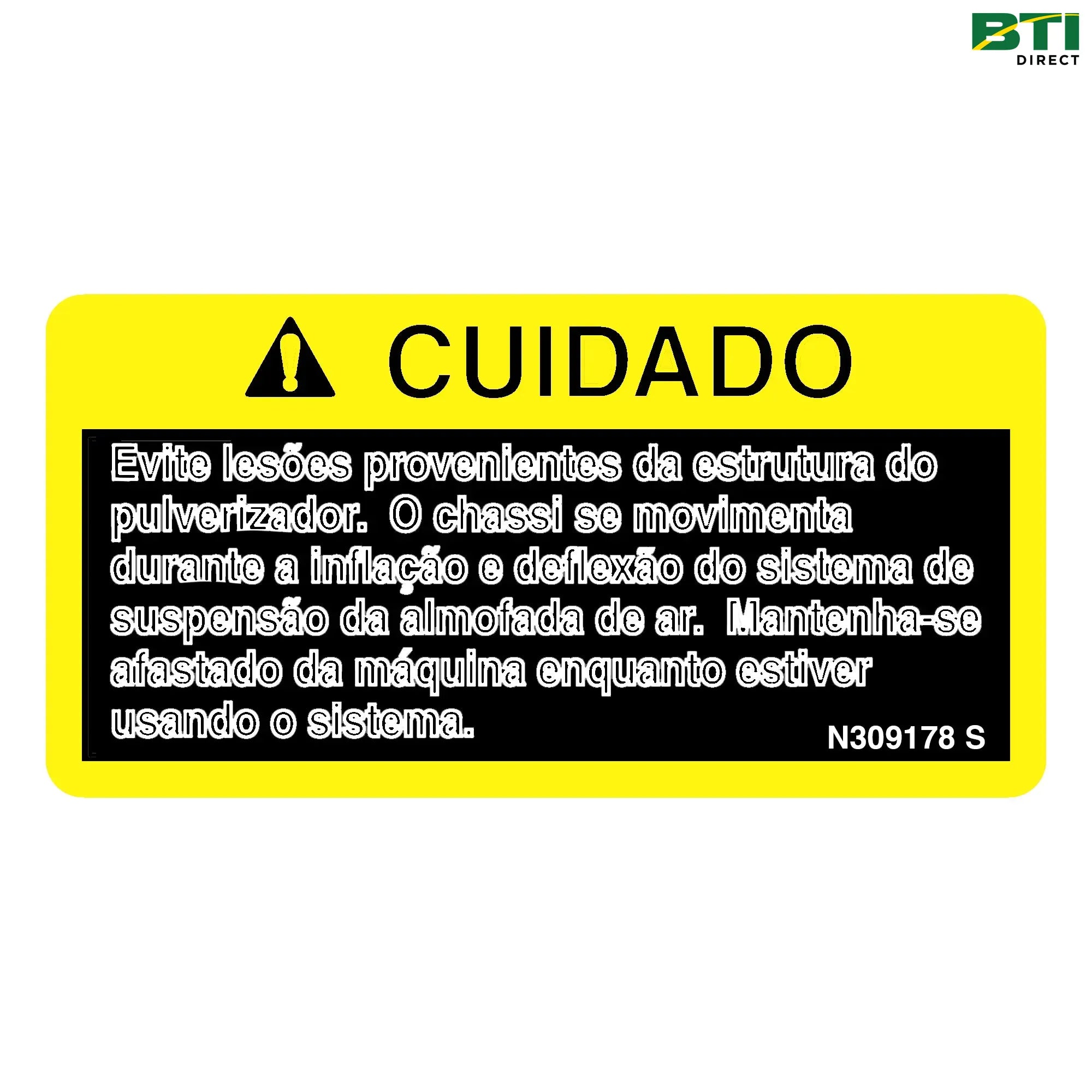 N309178: Auto Air Spring Leveling Label, Portuguese