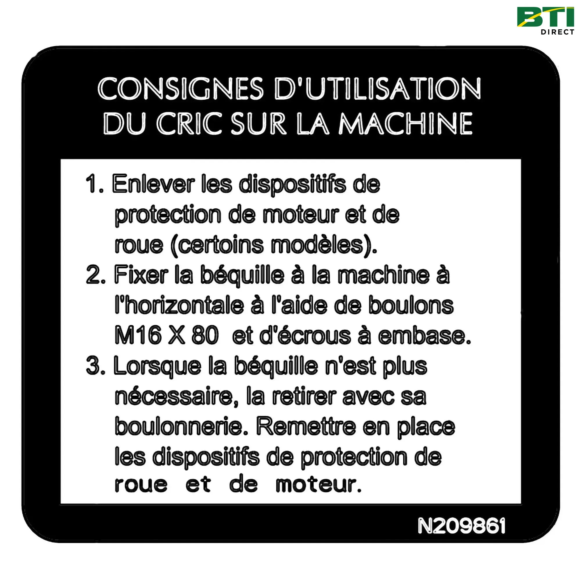 N209861: Instruction Label, French