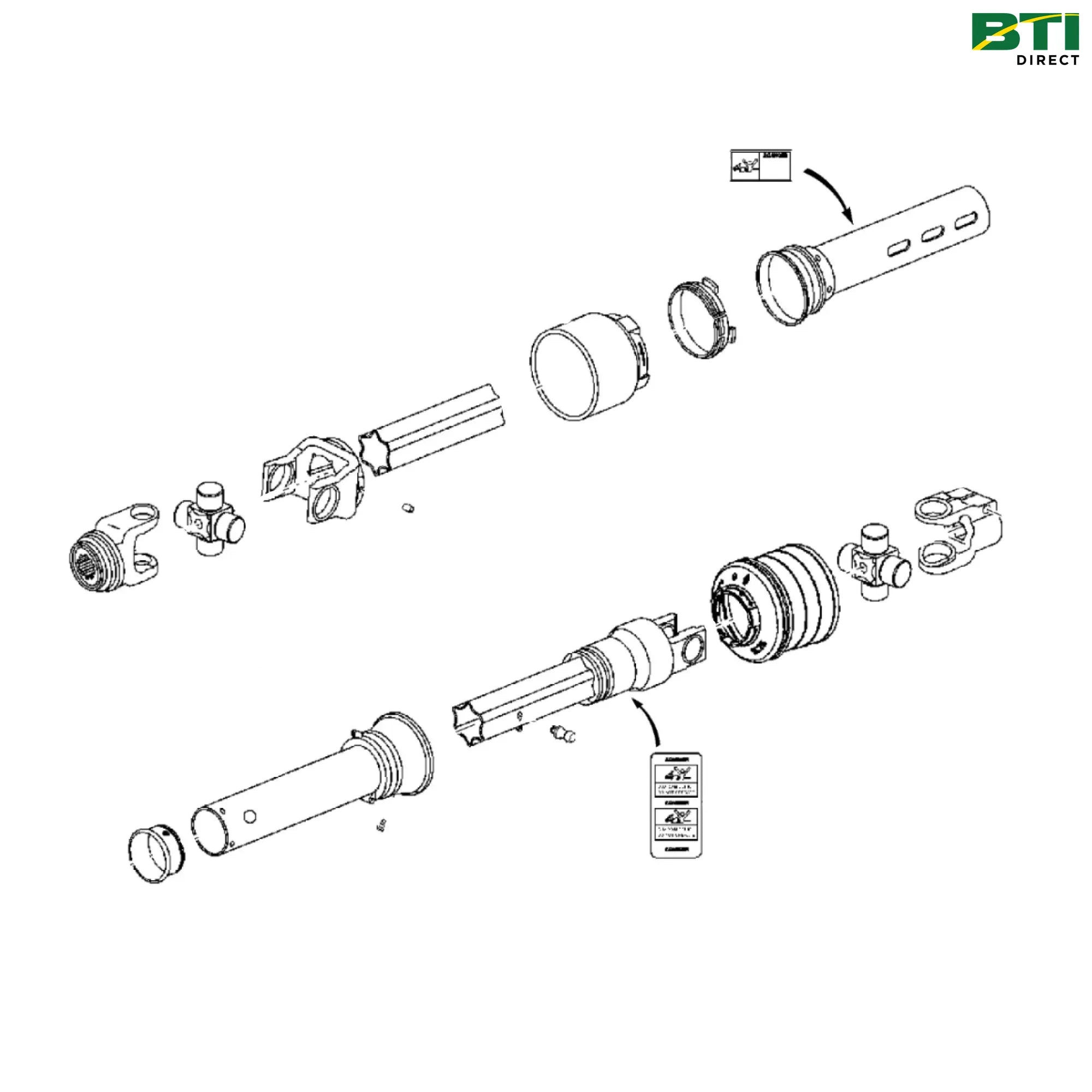 AXE46018: Corn Head Universal Driveshaft
