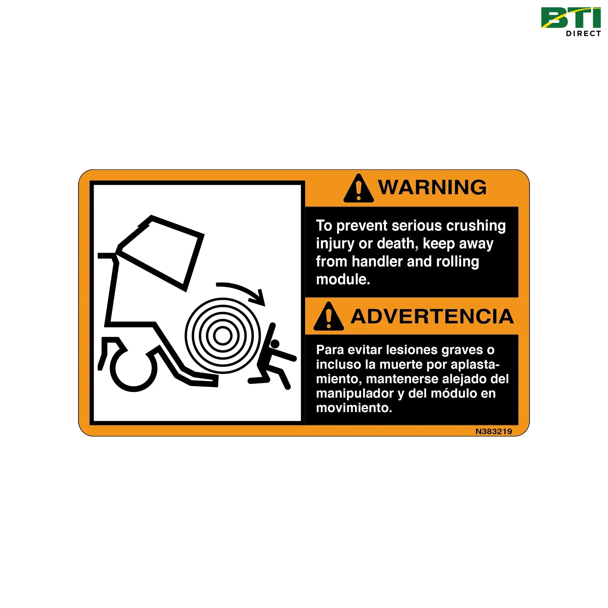 N383219: Bale Crush Label, Bilingual