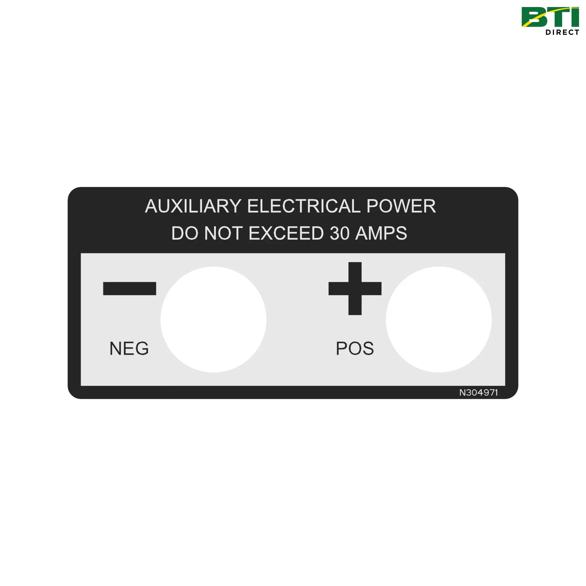 N304971: Auxiliary Electrical Label
