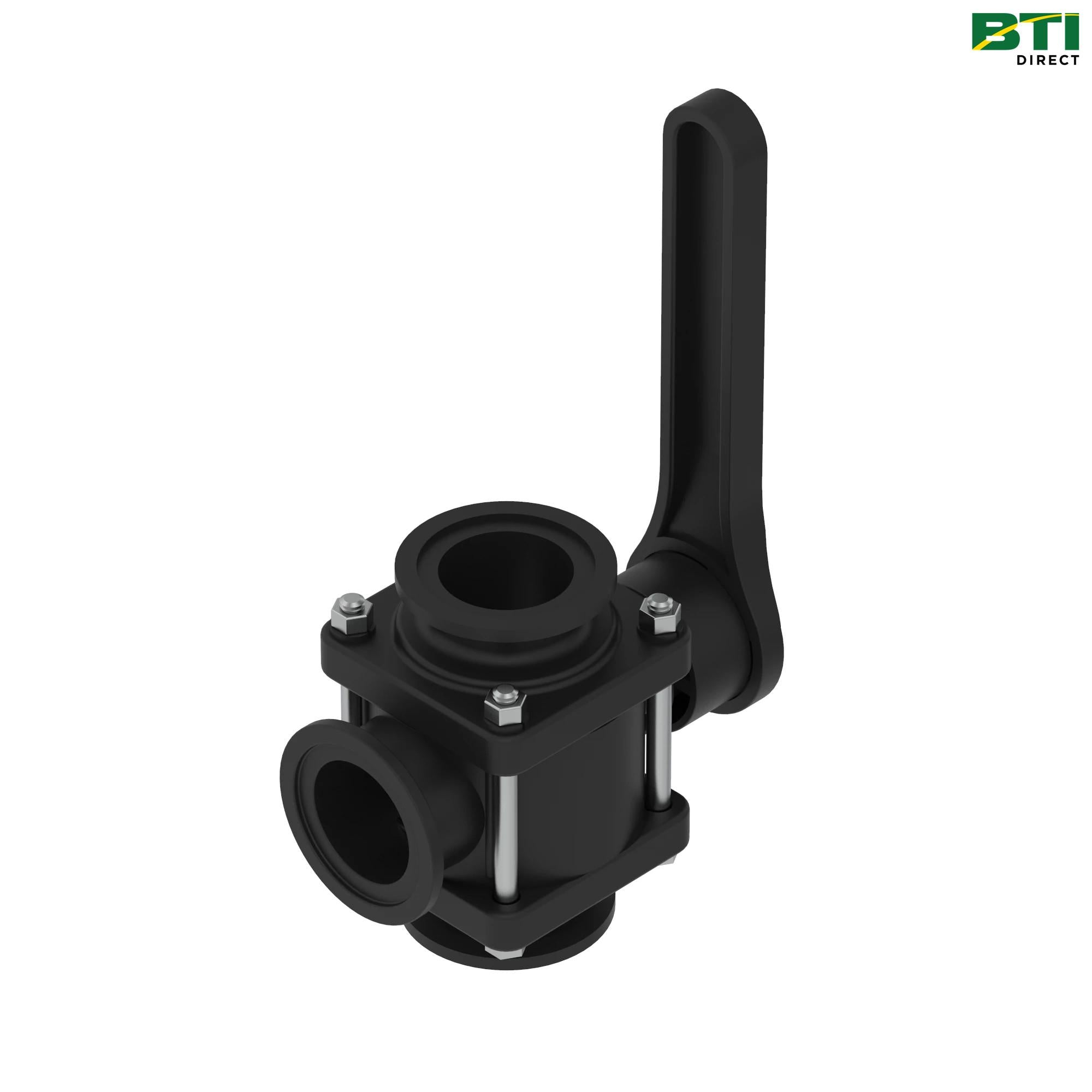 AN304647: 3-Way, 2 Inch Bottom Load Flow Port Side Operated Valve