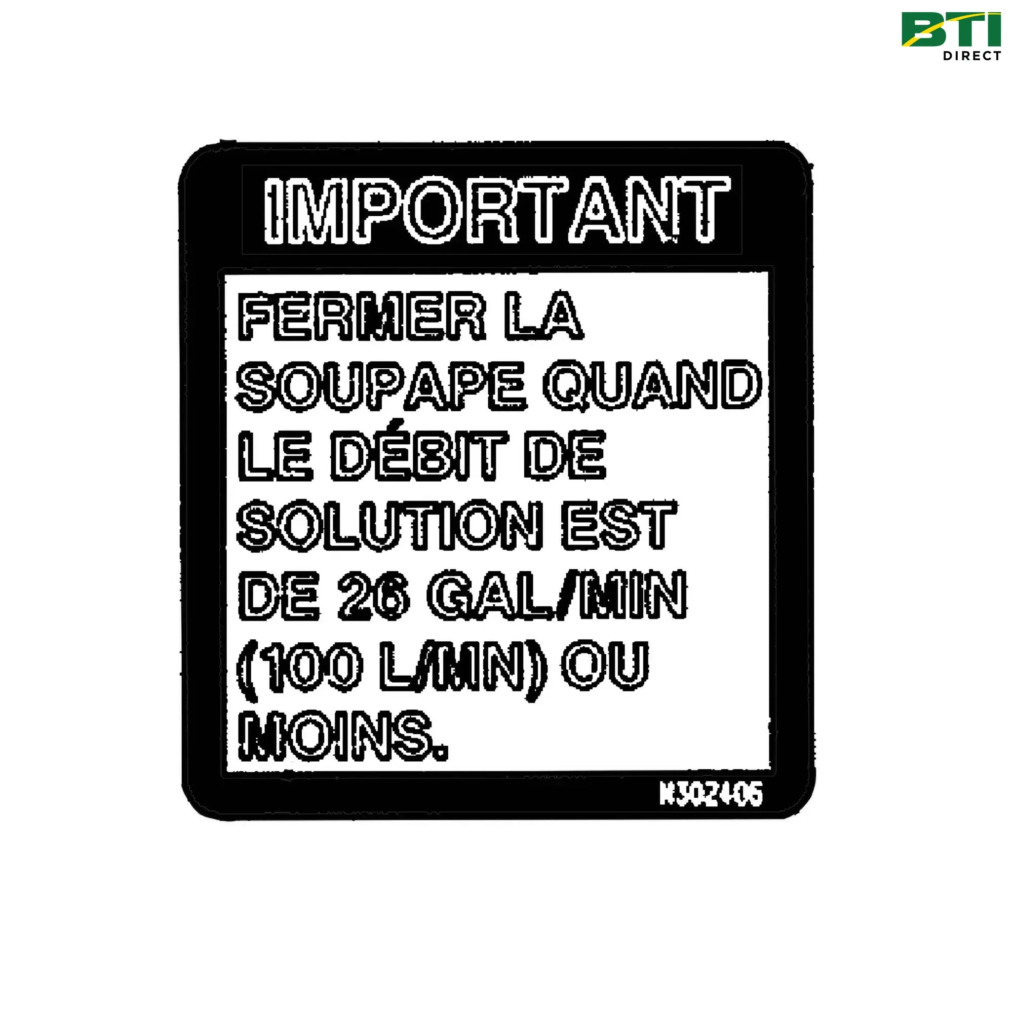 N302406: Solution Flow Label, French