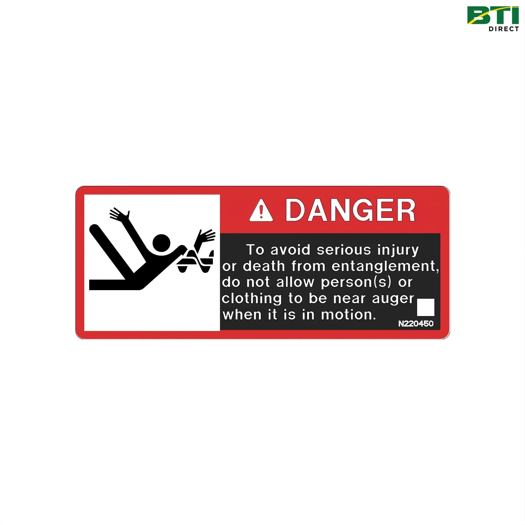 N220450: Auger Danger Label