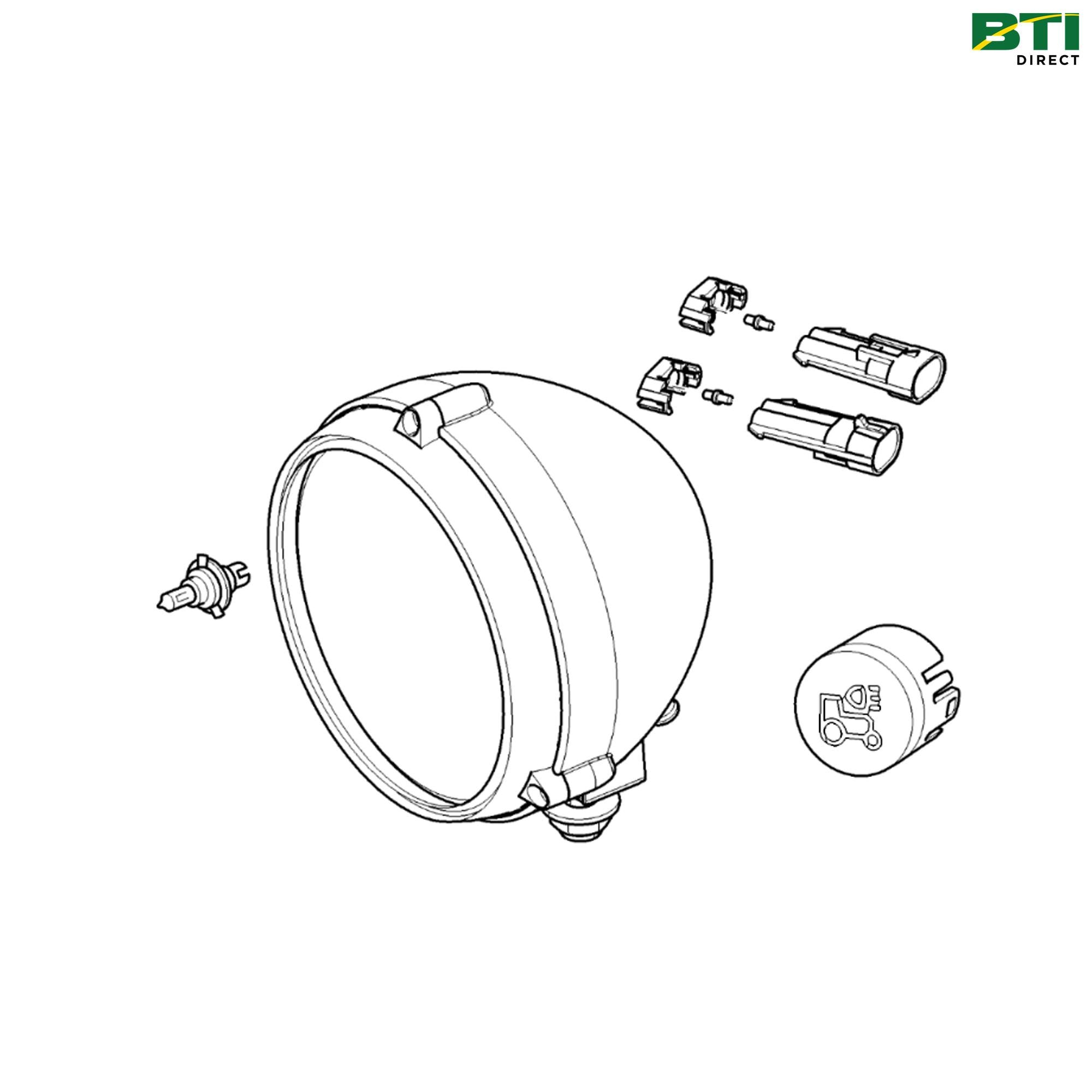 AL205881: Right Side Cab Traffic Headlight
