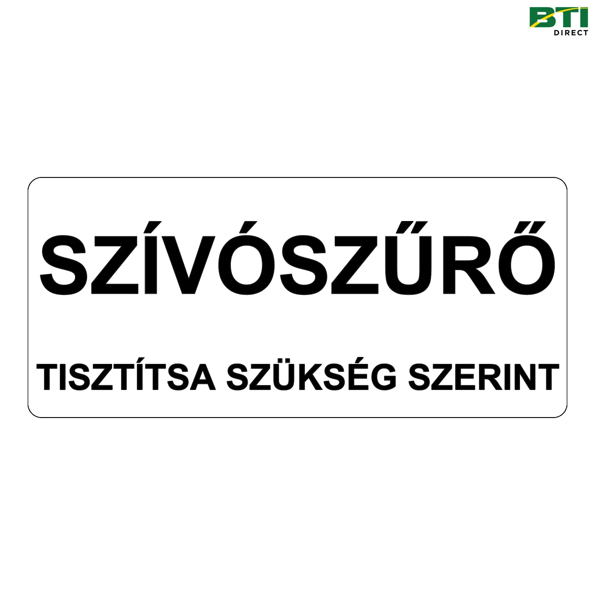 N307944: Suction Strainer Label, Hungarian